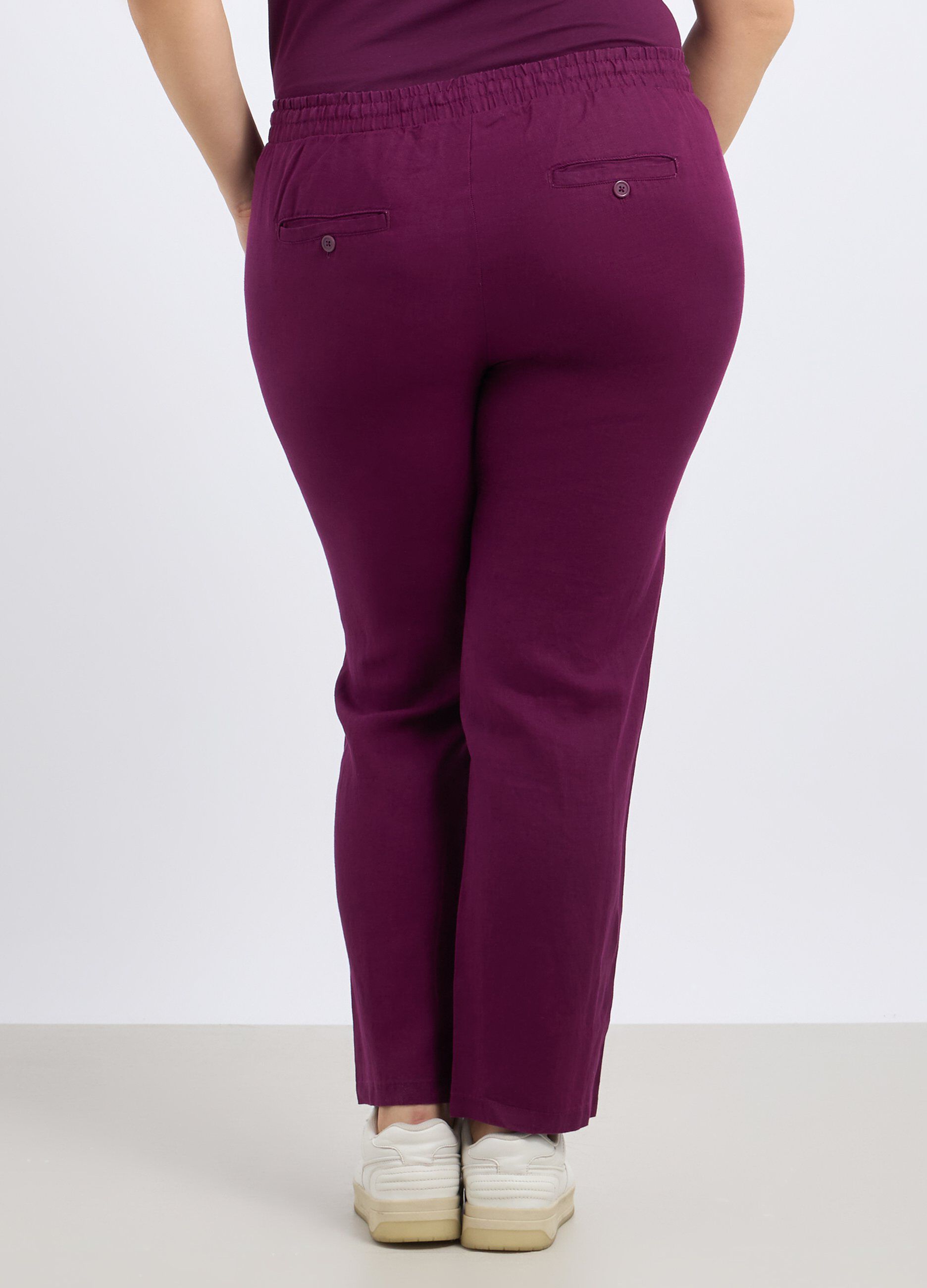 Pantaloni in puro lino donna curvy_1
