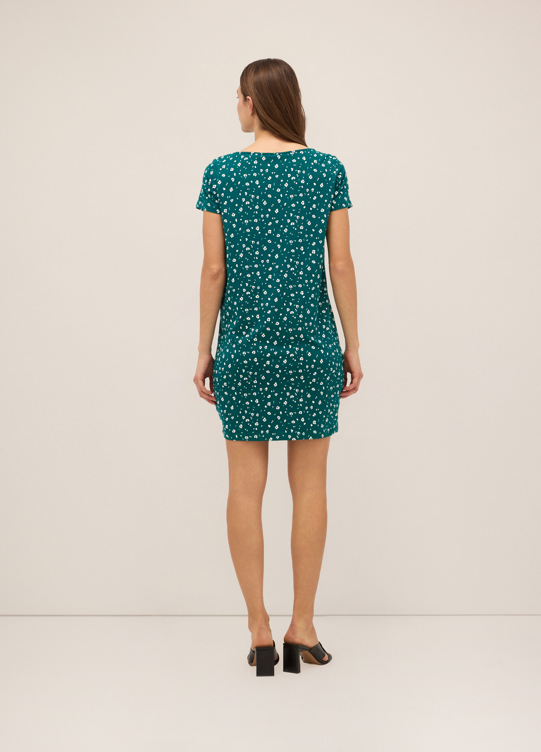Abito corto in cotone stretch donna_1