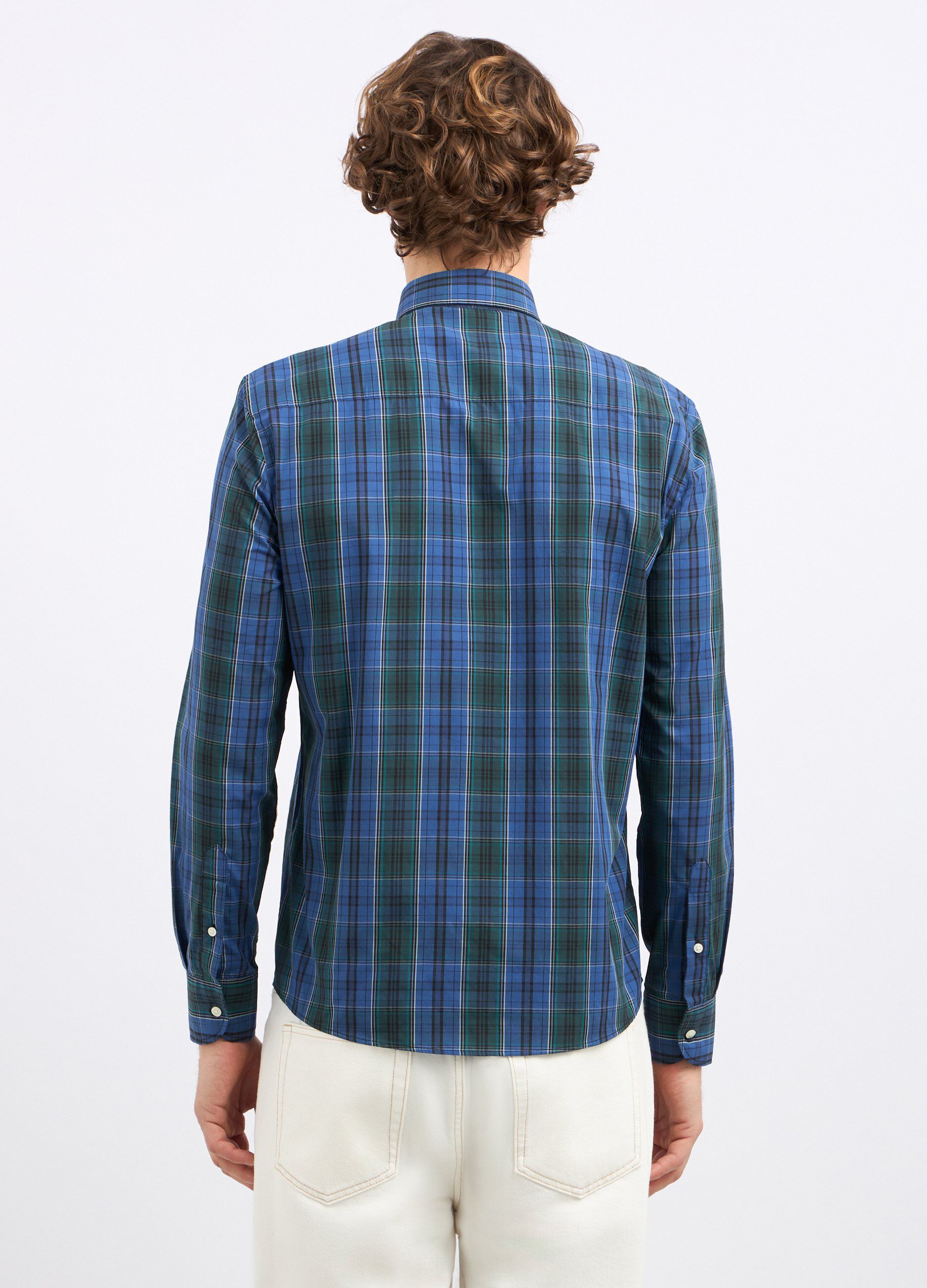 Camicia a quadri in misto cotone uomo_1
