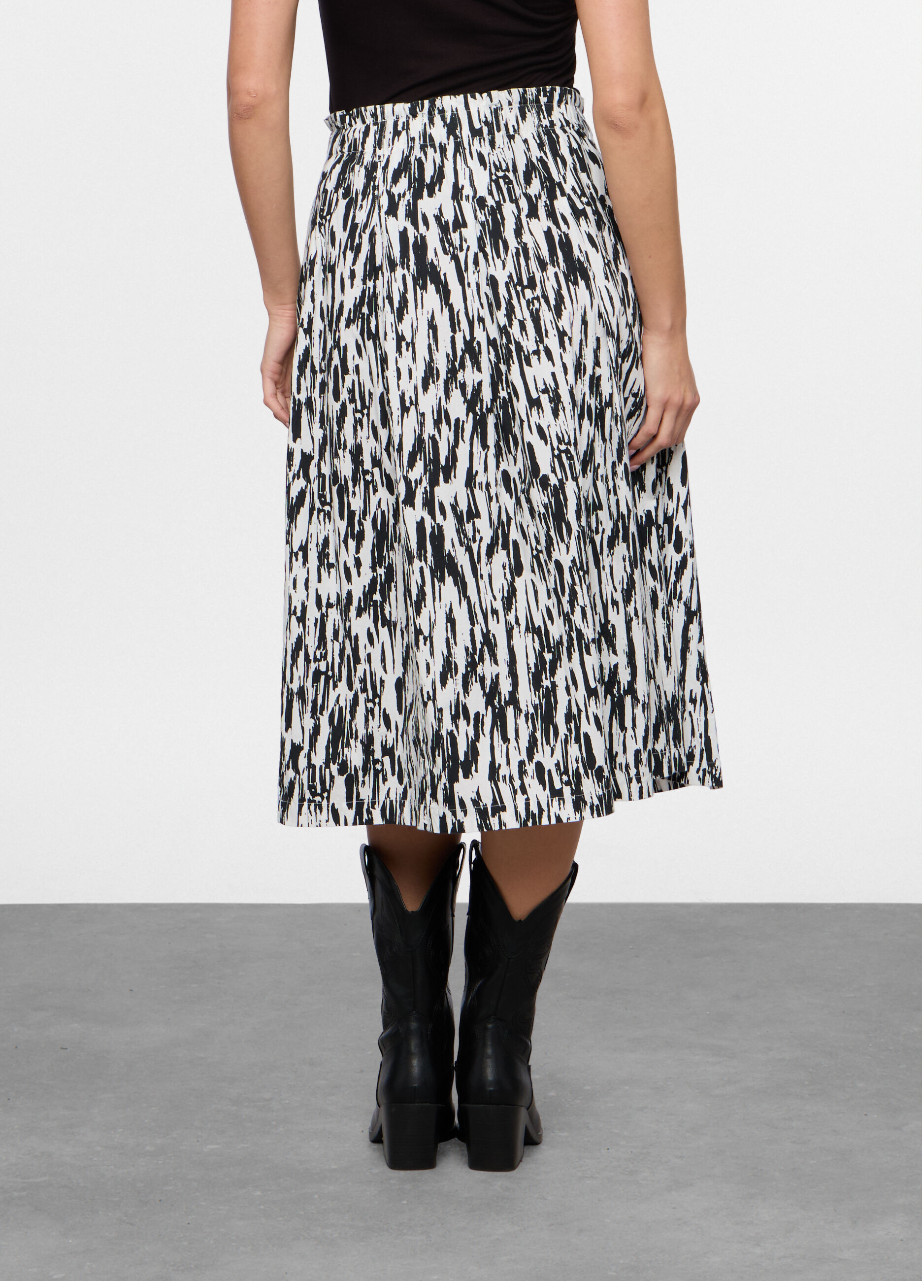 Gonna lunga in popeline di puro cotone donna_1