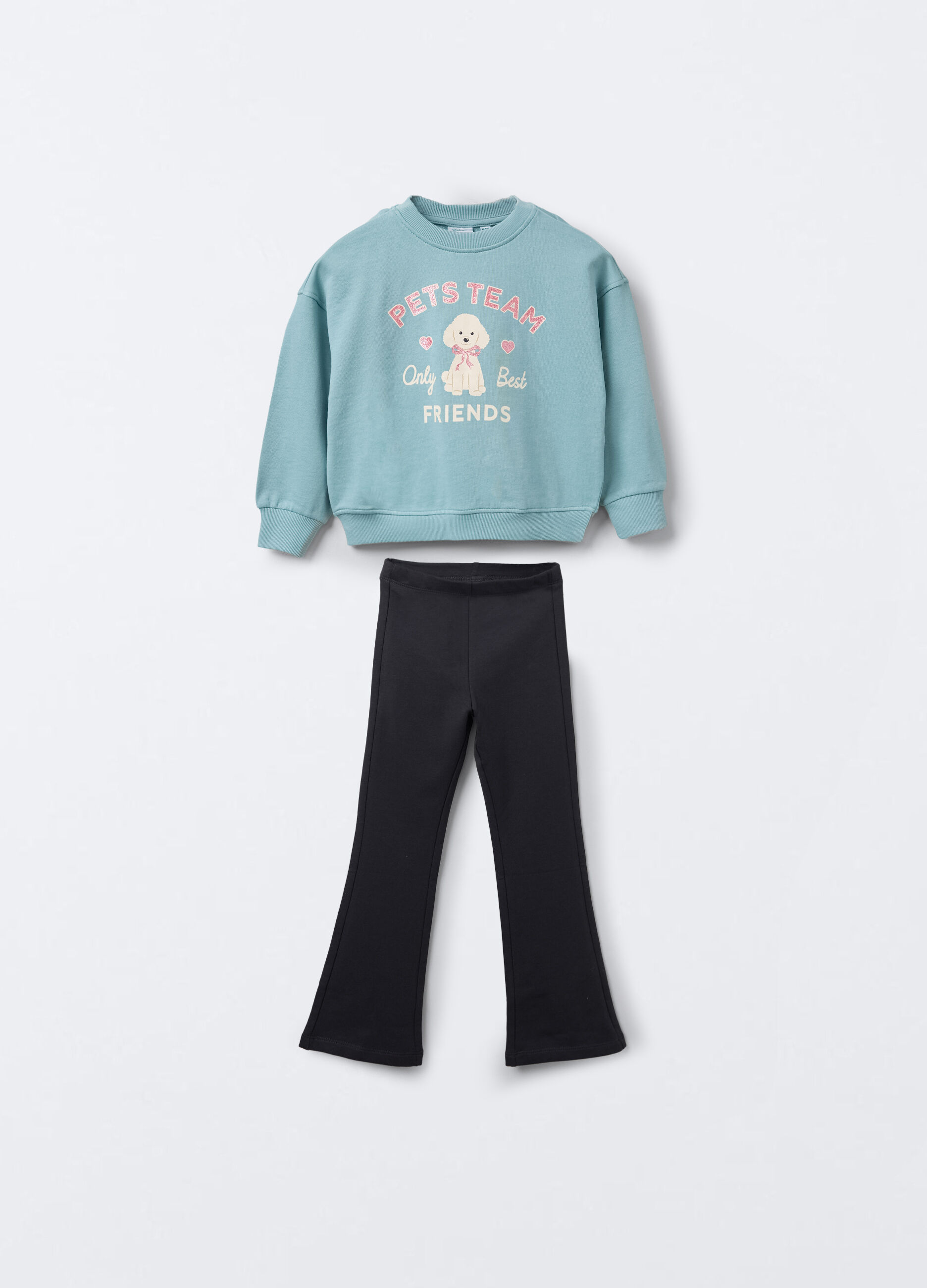 Jogging Set in puro cotone garzato bambina_0