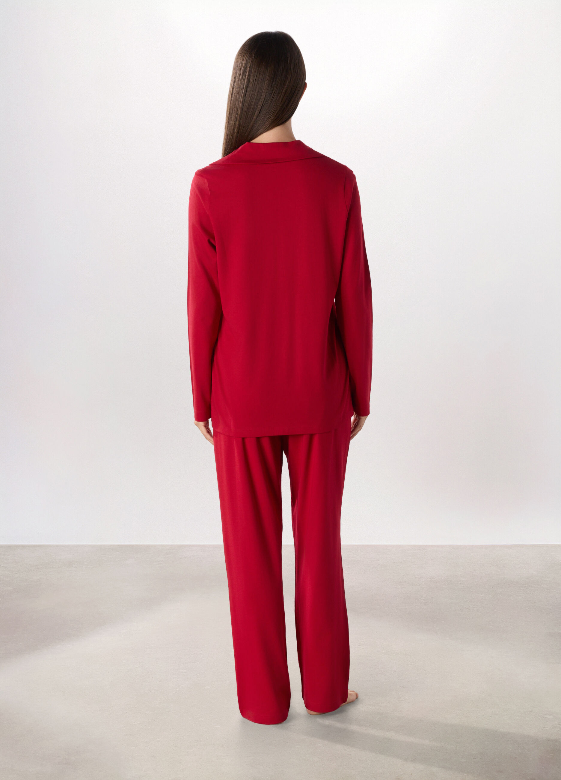 Set pigiama lungo in cotone misto modal donna_1