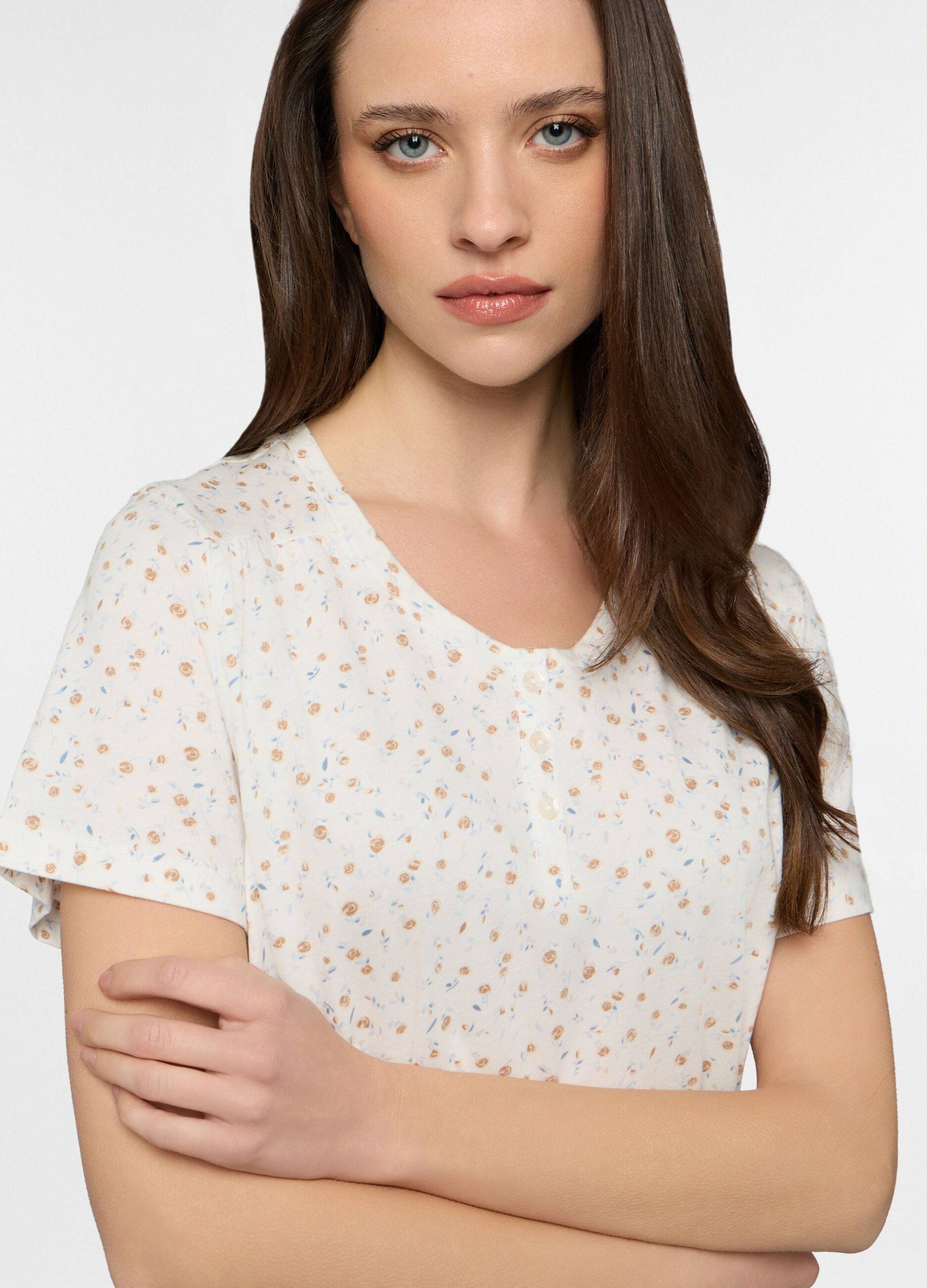 Set pigiama corto in jersey di puro cotone donna_2