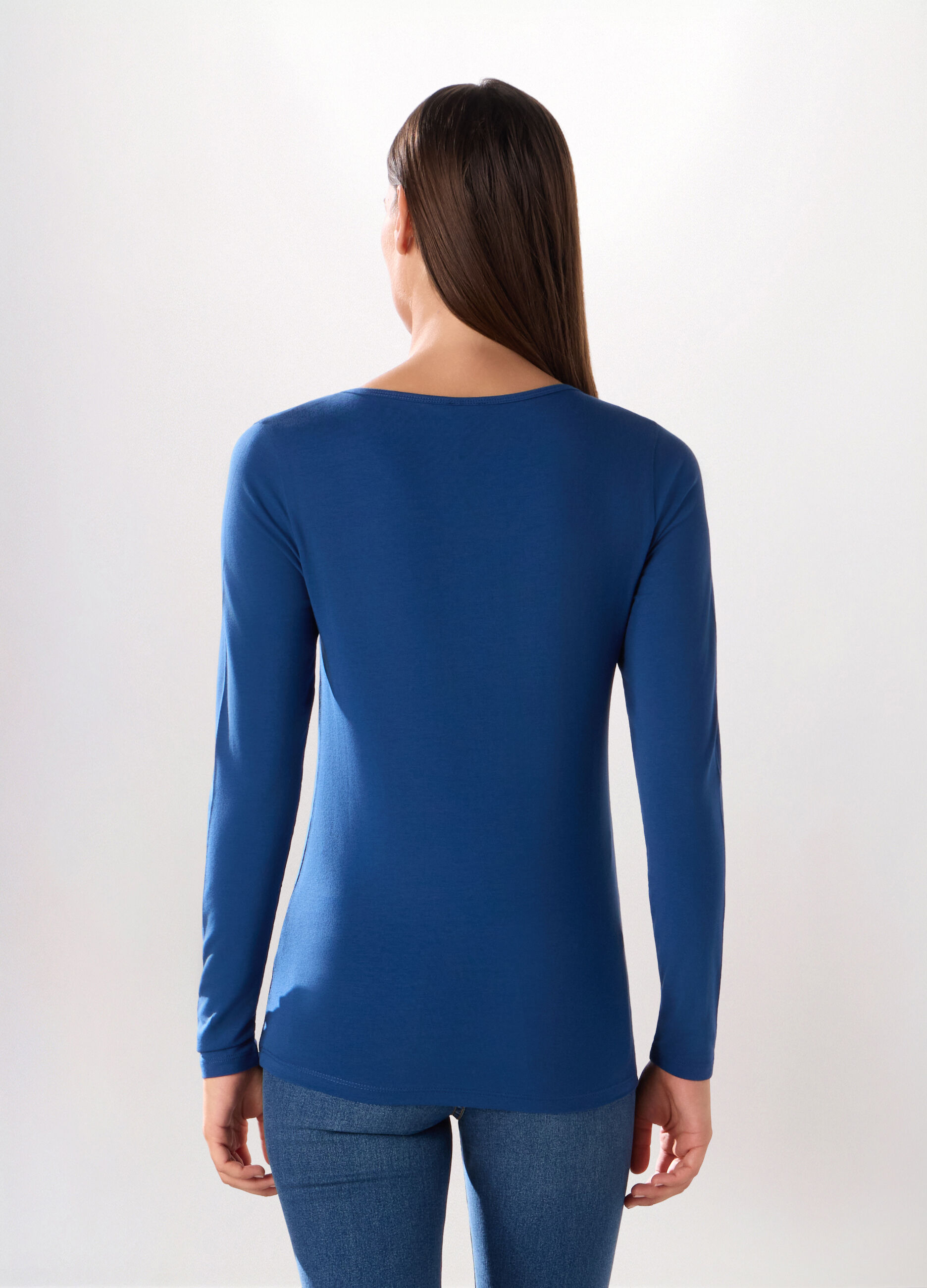 T-shirt in jersey di cotone stretch donna_1