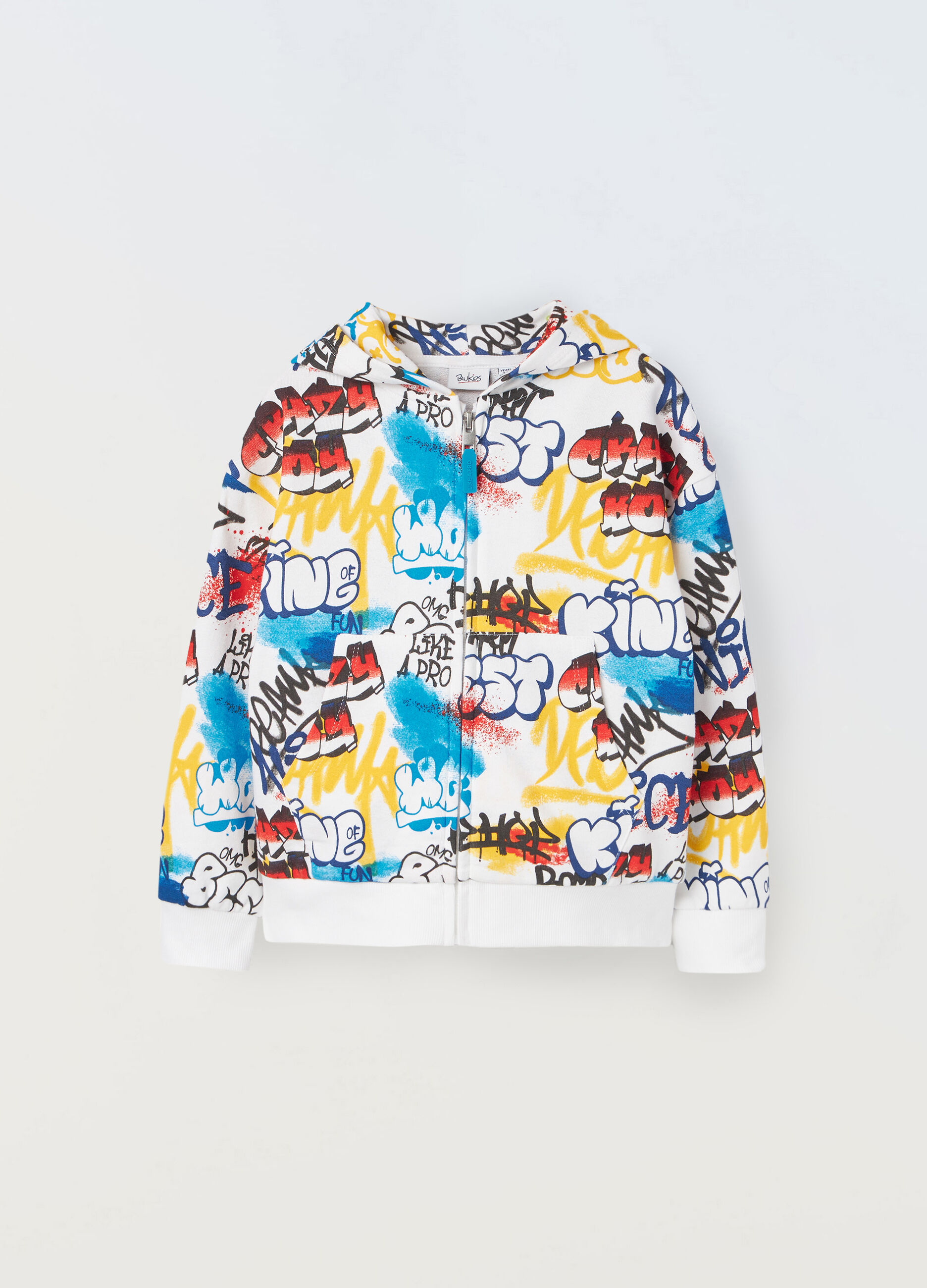 Felpa in puro cotone full zip bambino_0