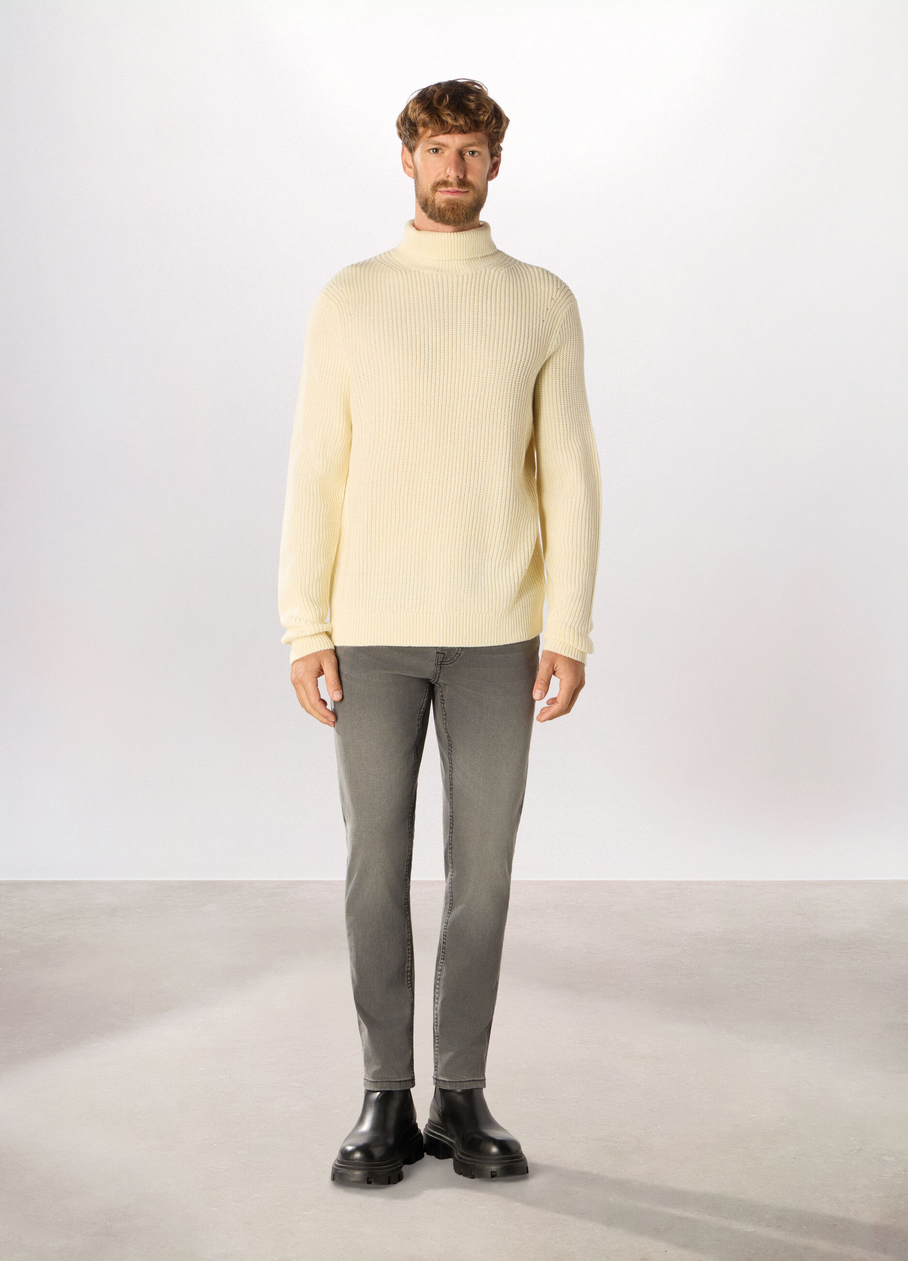 Jeans skinny fit in denim grigio uomo_0