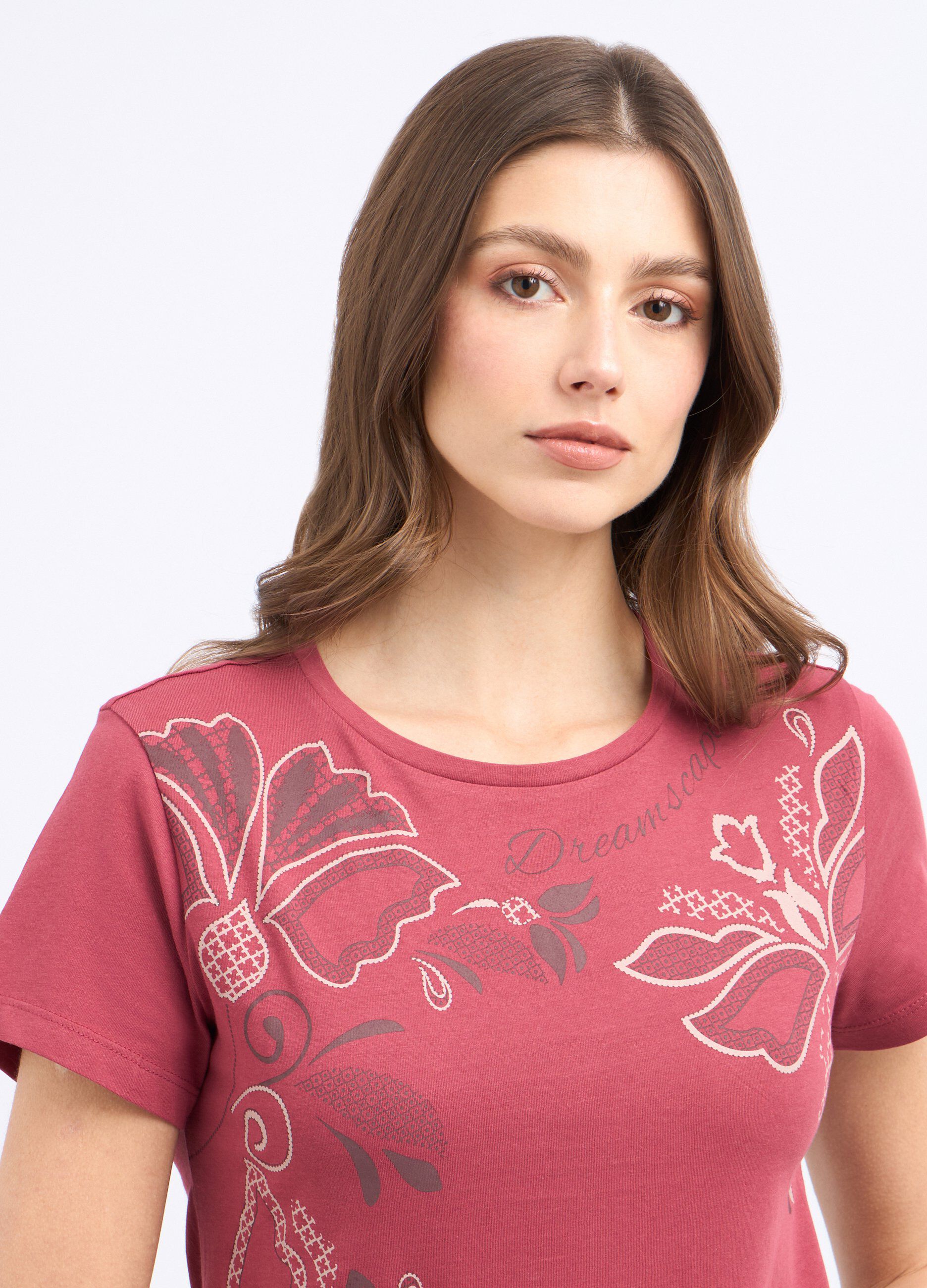 T-shirt in puro cotone con stampa donna_2