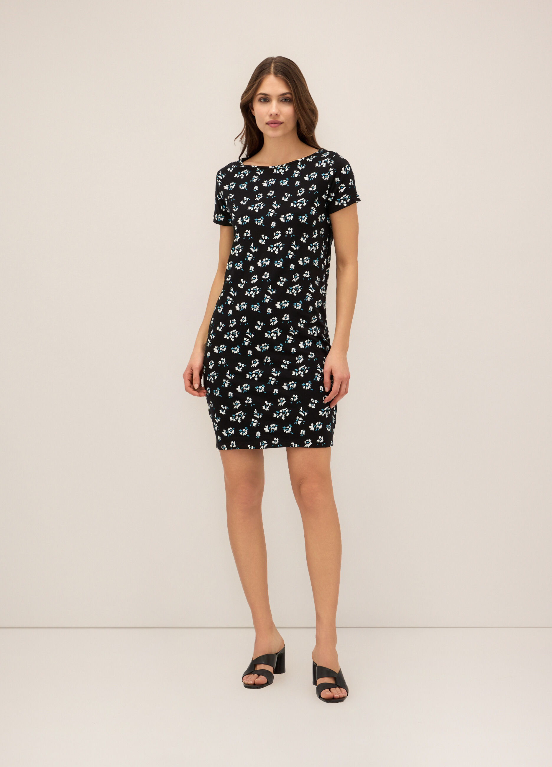 Abito corto in cotone stretch donna_0