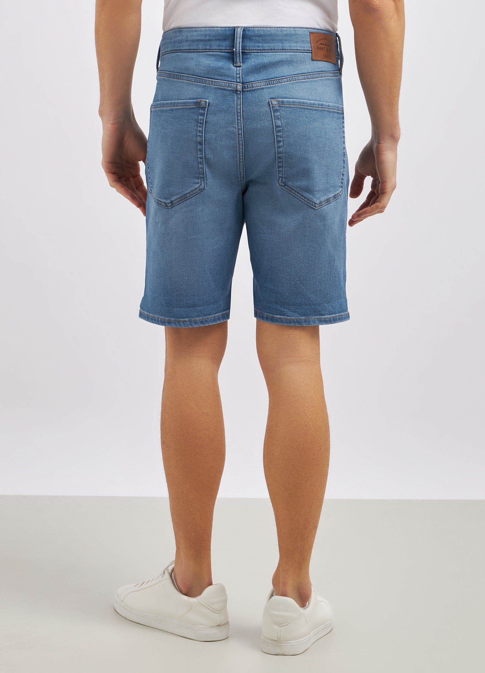 Shorts in denim di misto cotone stretch uomo