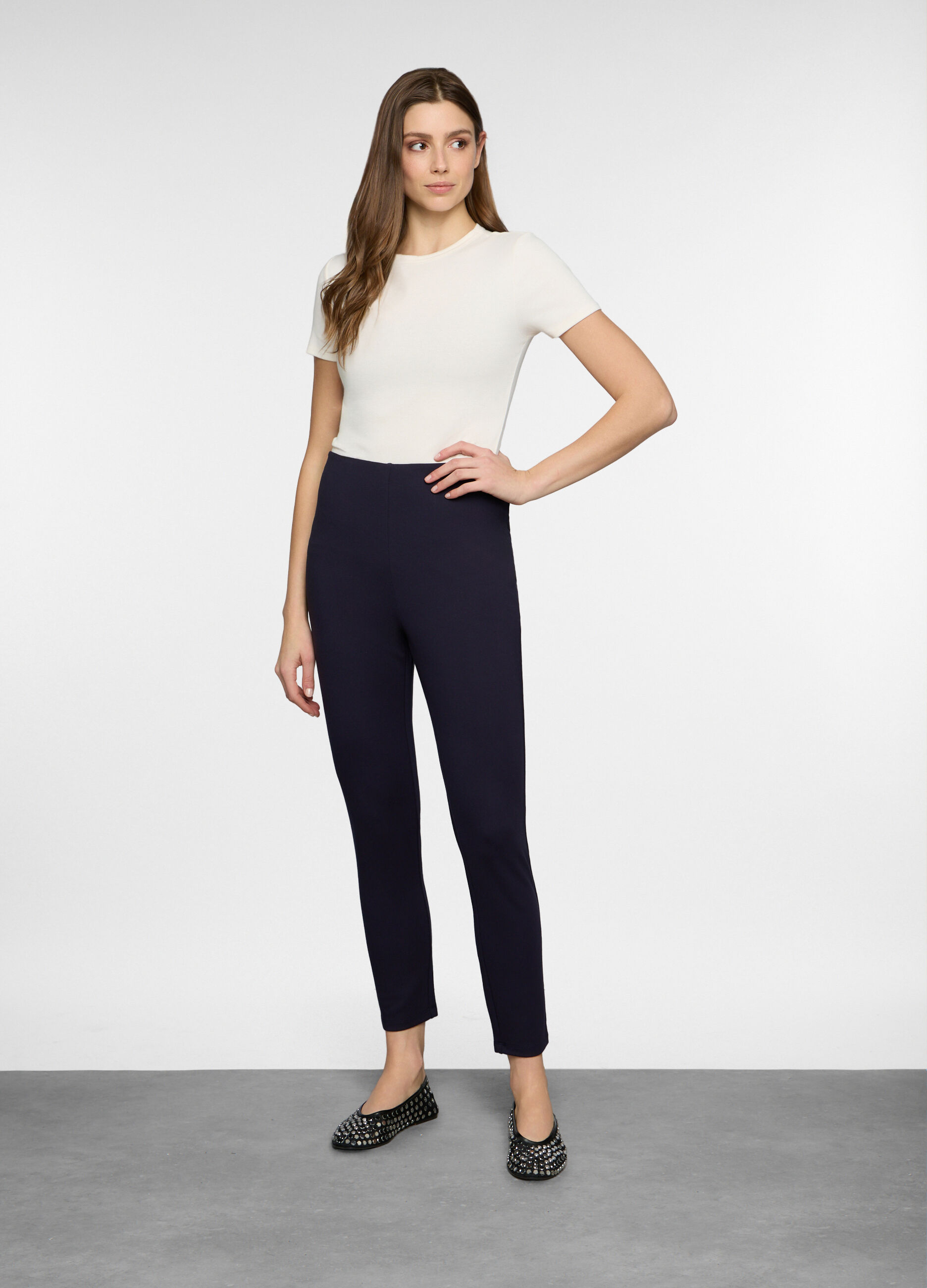 T-shirt girocollo stretch donna_0
