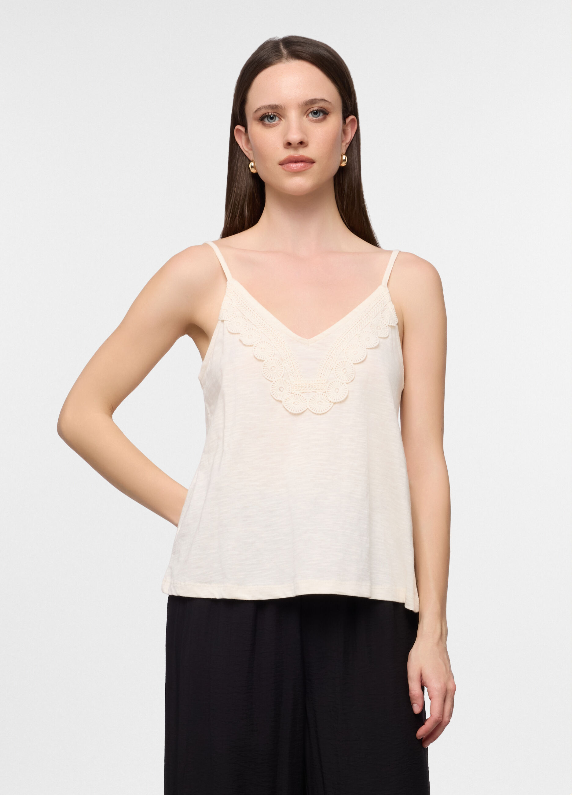 Top con scollo a V donna