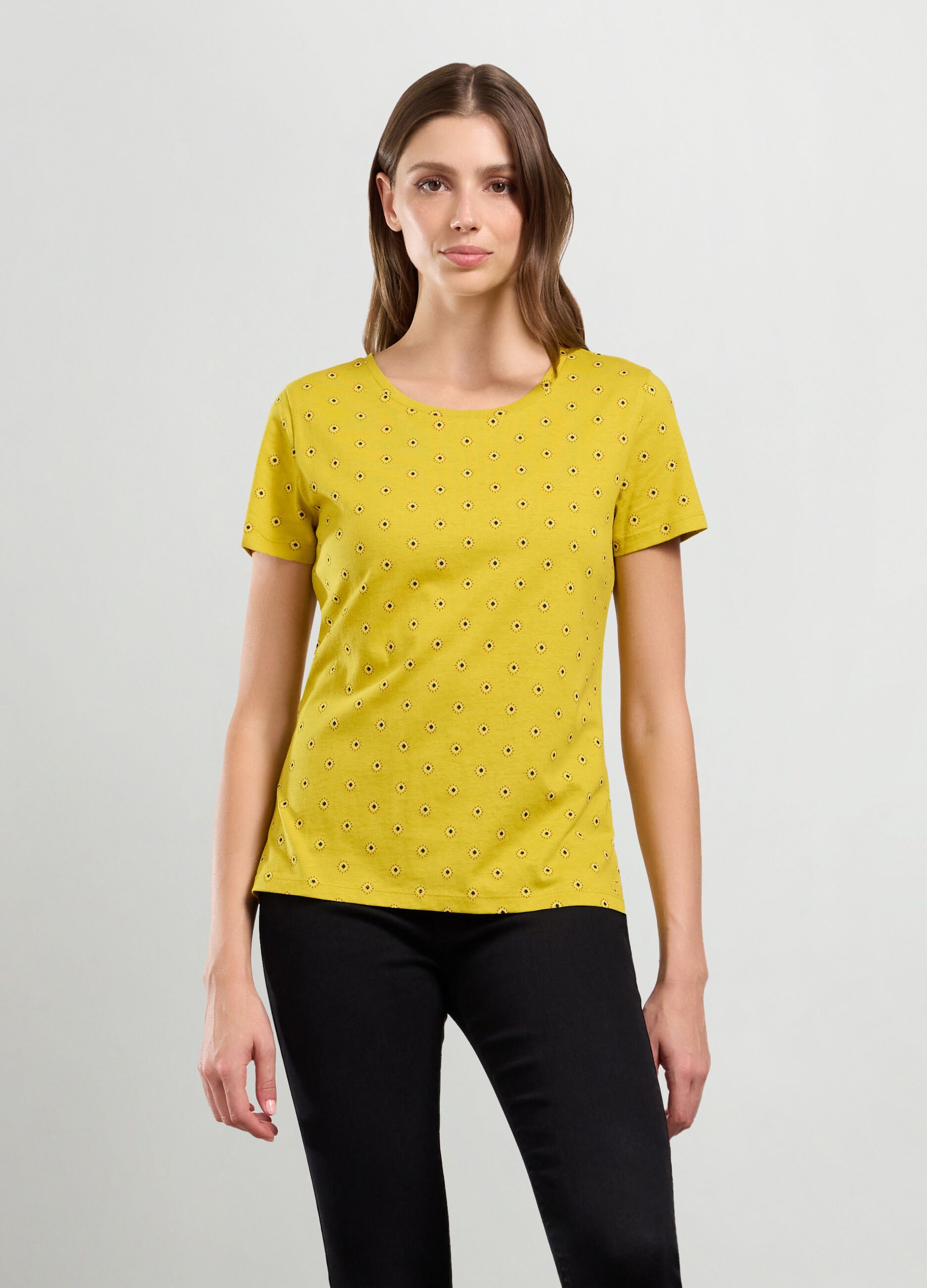 T-shirt in puro cotone con stampa donna_0