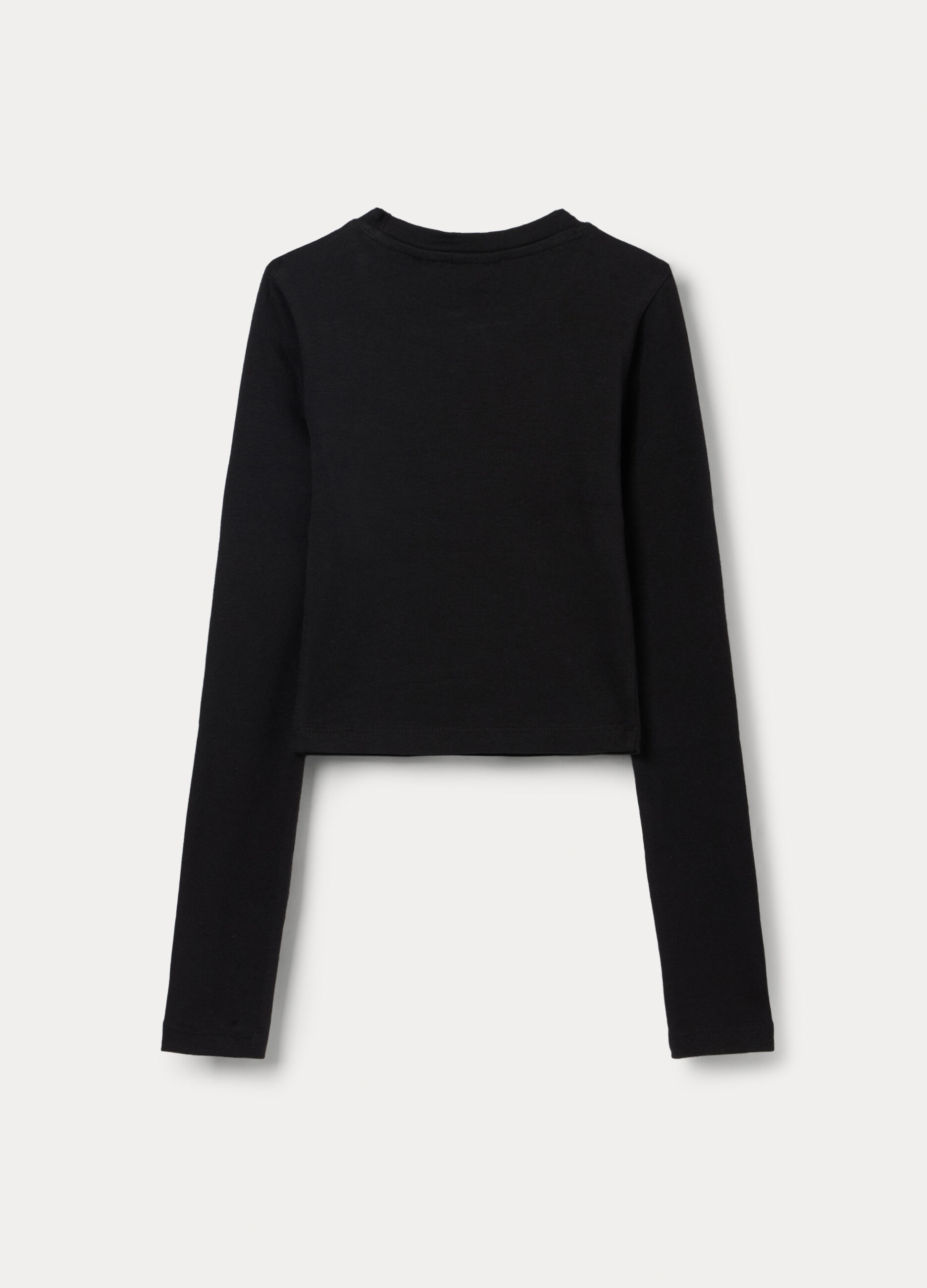 T-shirt in costina di cotone stretch ragazza_1