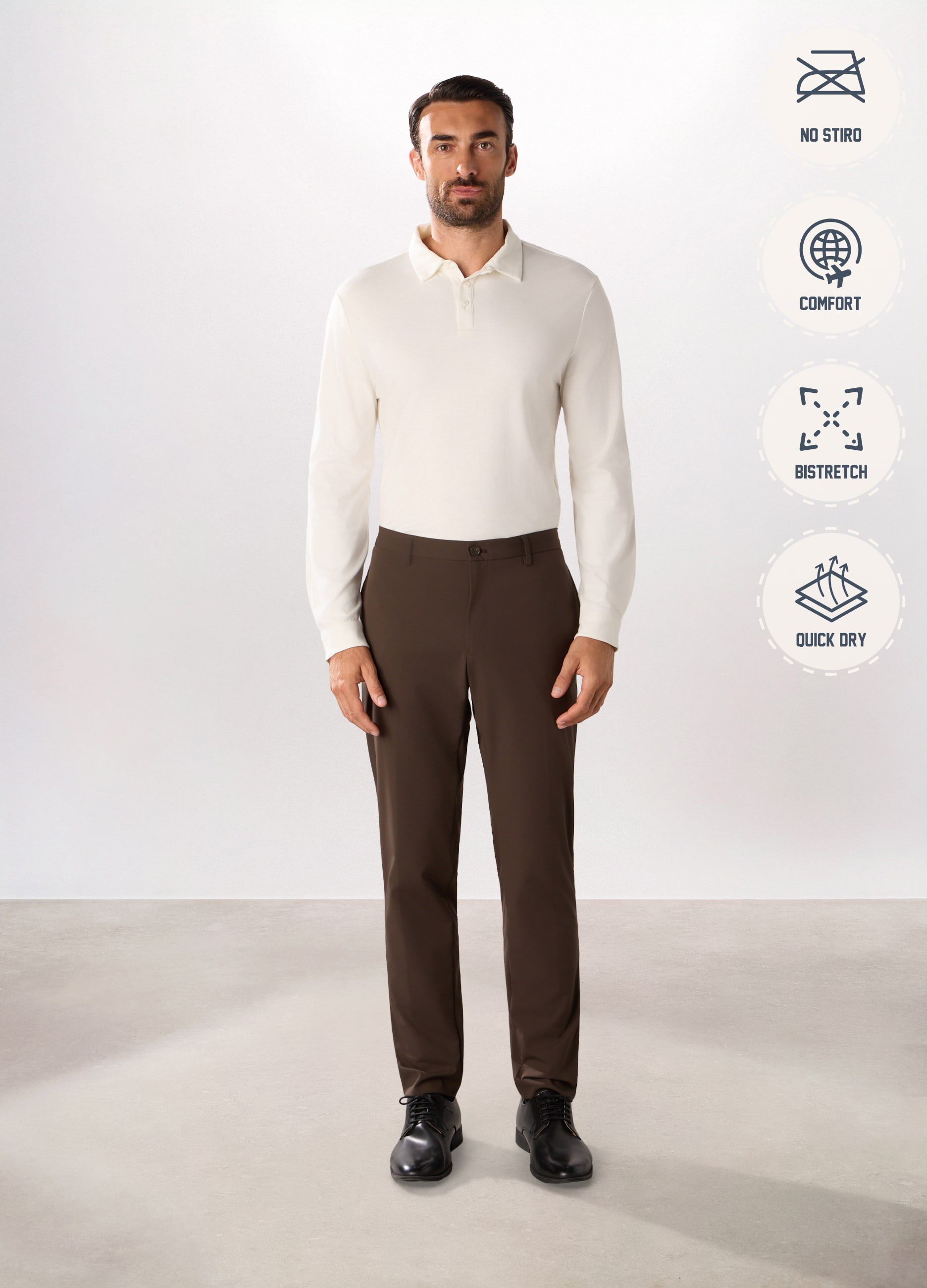 Pantalone slim in tessuto stretch uomo_1