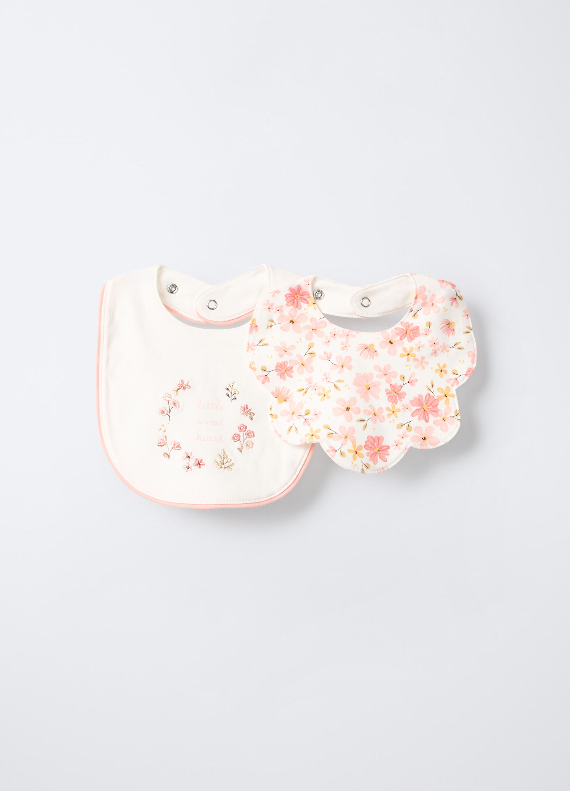 Pack 2 bavaglini in interlock di puro cotone neonata_0