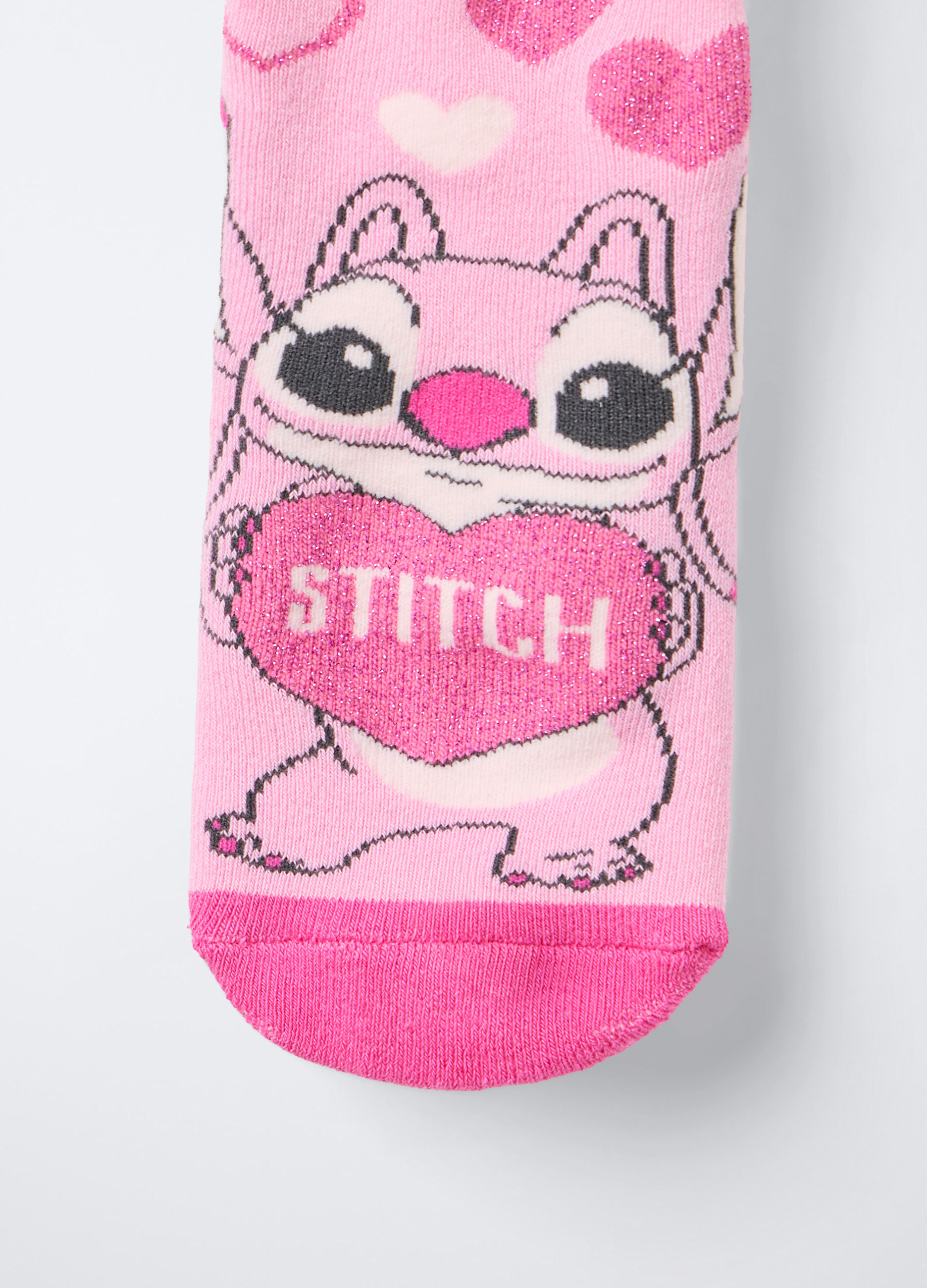 Pack 2 calze corte antiscivolo Stitch in spugna di cotone stretch bambina_3