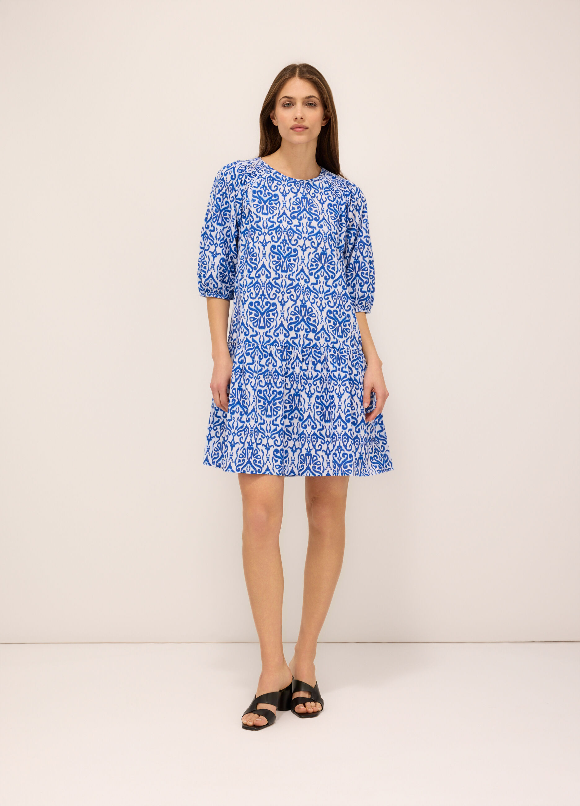 Abito corto in puro cotone donna_0