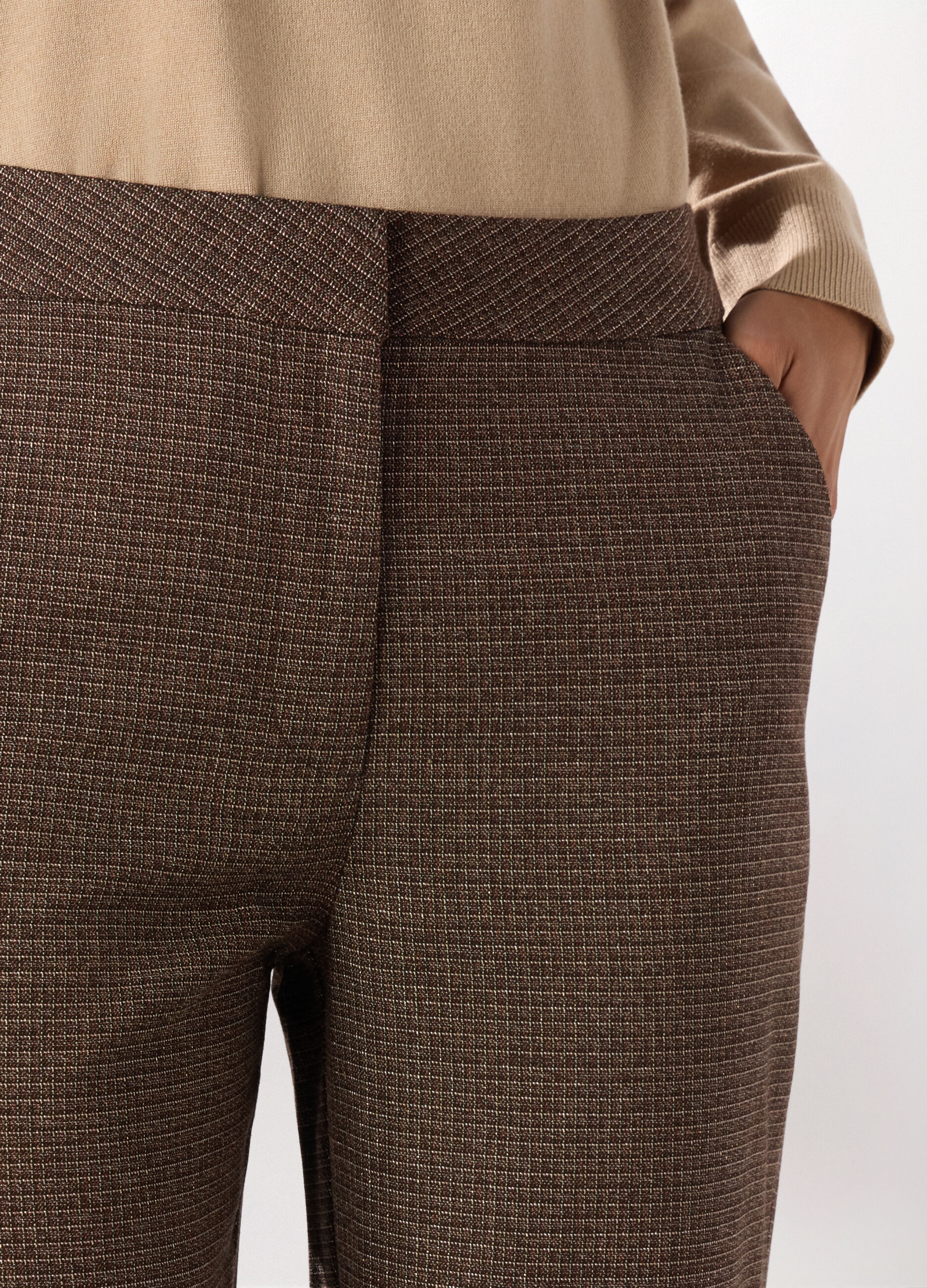 Pantaloni misto viscosa a quadri_2