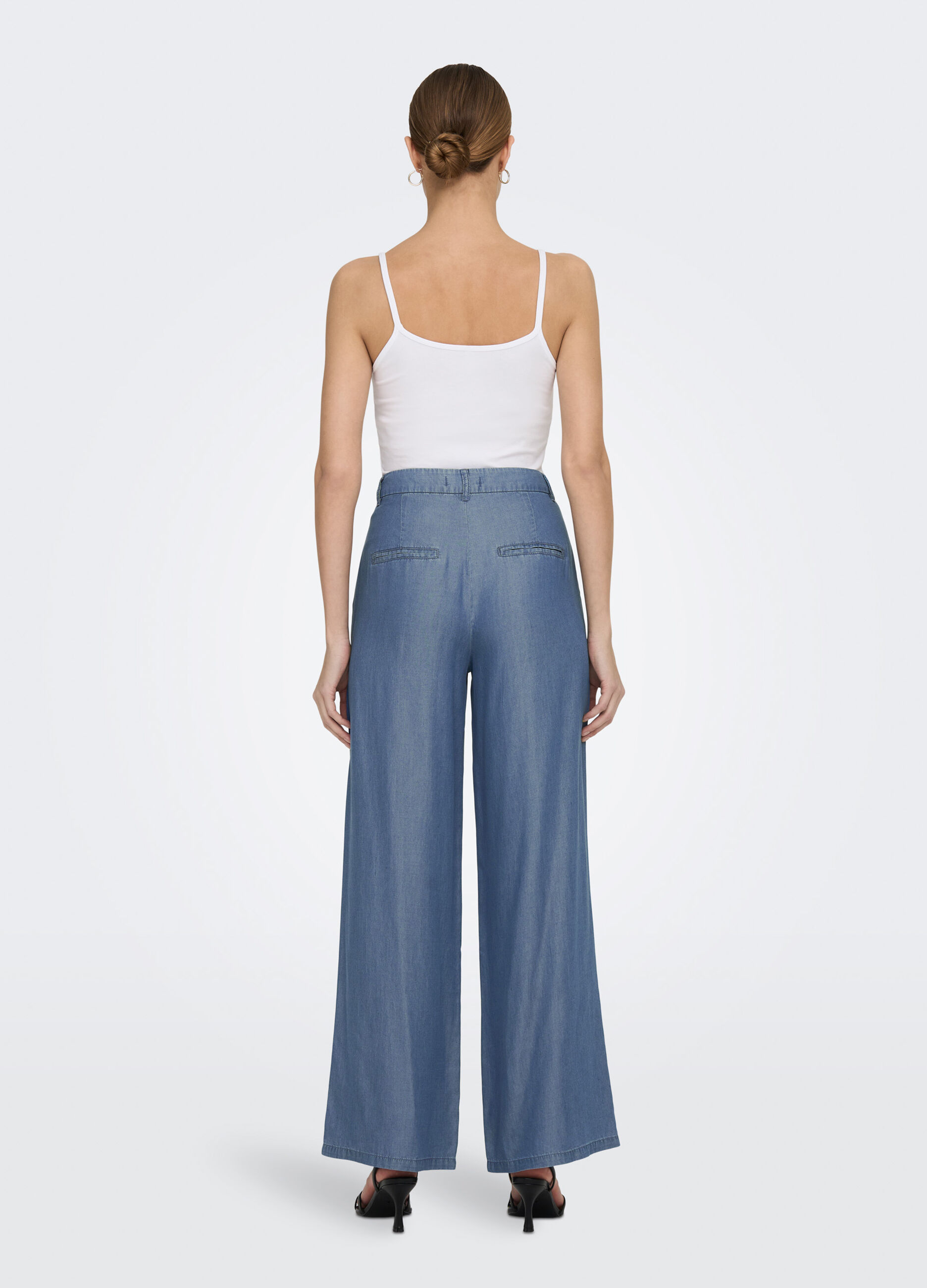 Pantaloni palazzo in puro cotone donna_1