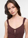 Top con scollo a V e coulisse donna_2