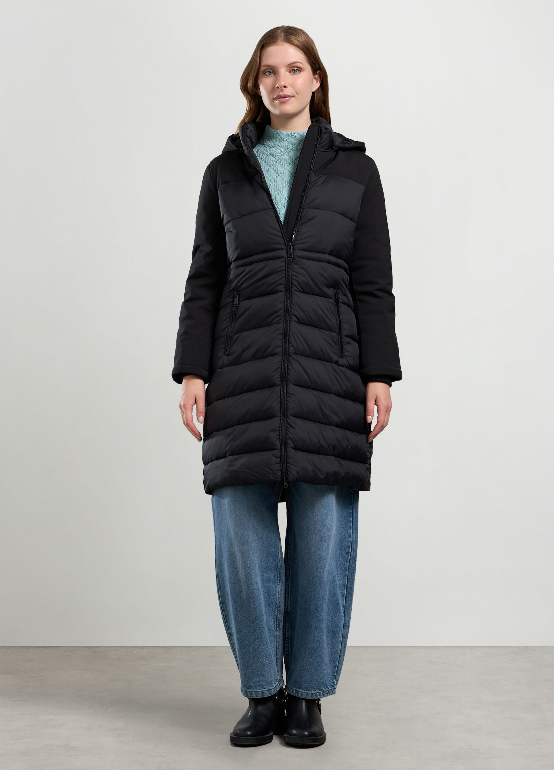 Giacca imbottita lunga donna _0