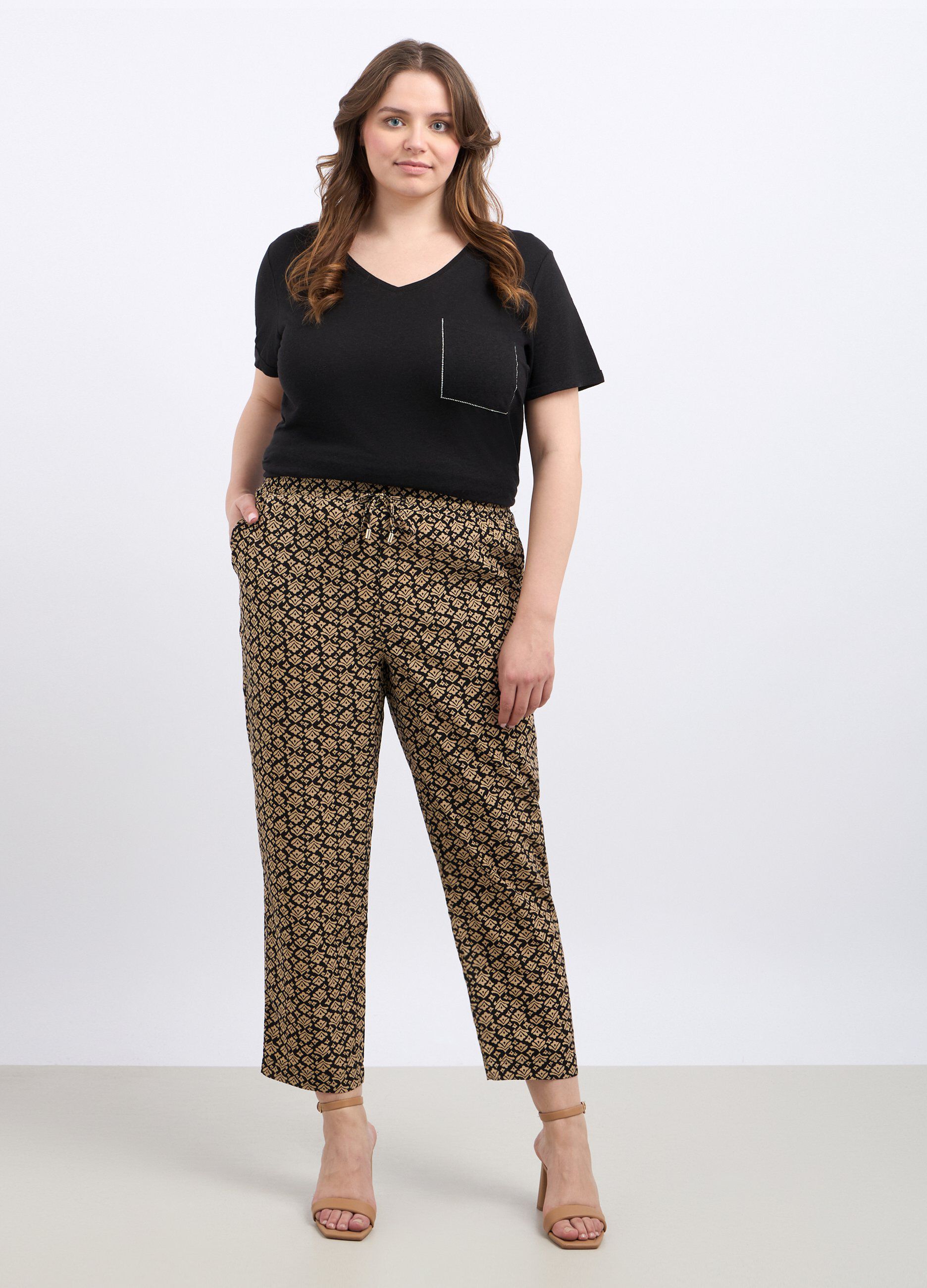 Pantaloni con stampa donna curvy_0