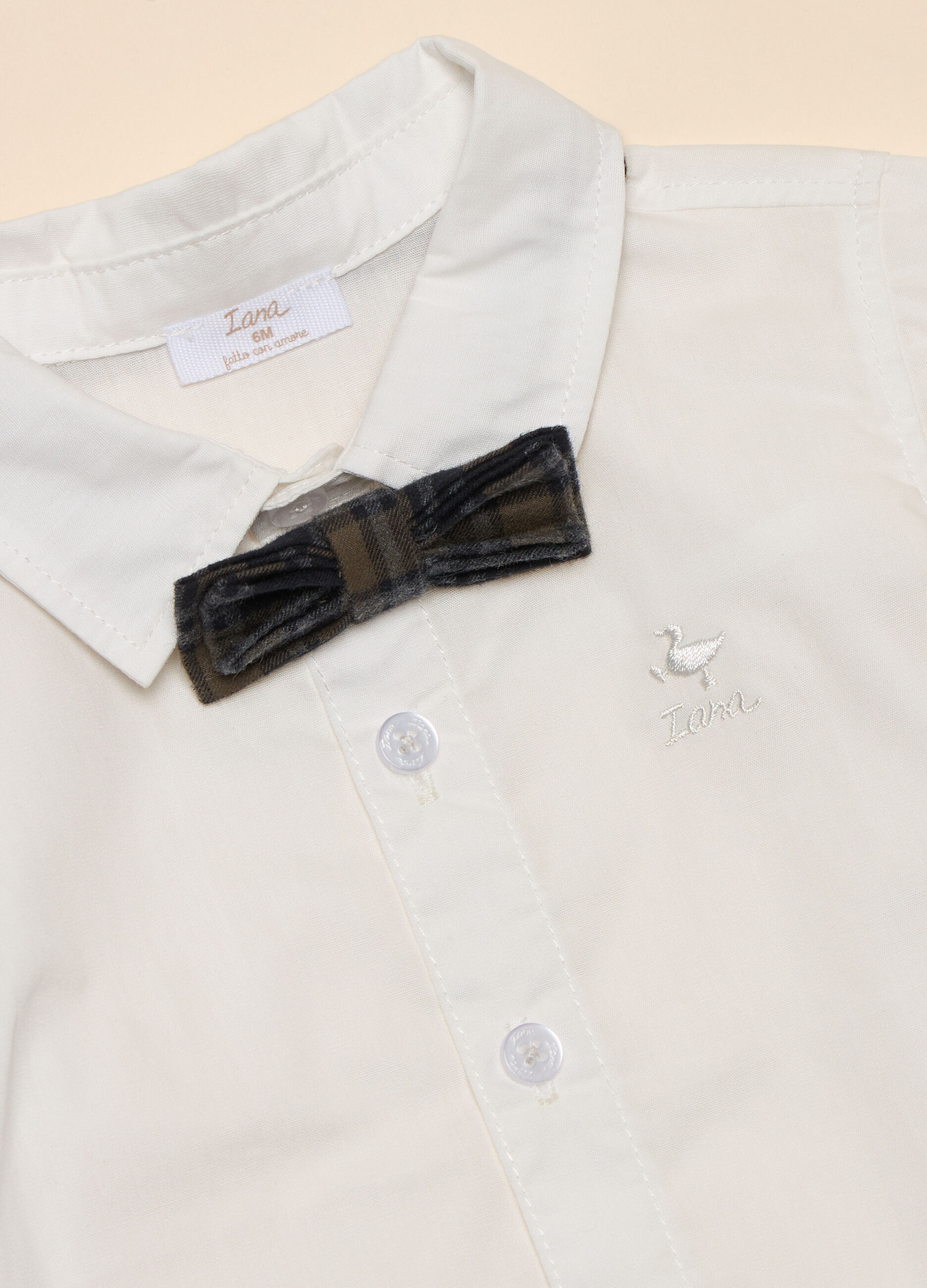 Camicia in cotone con papillon_1