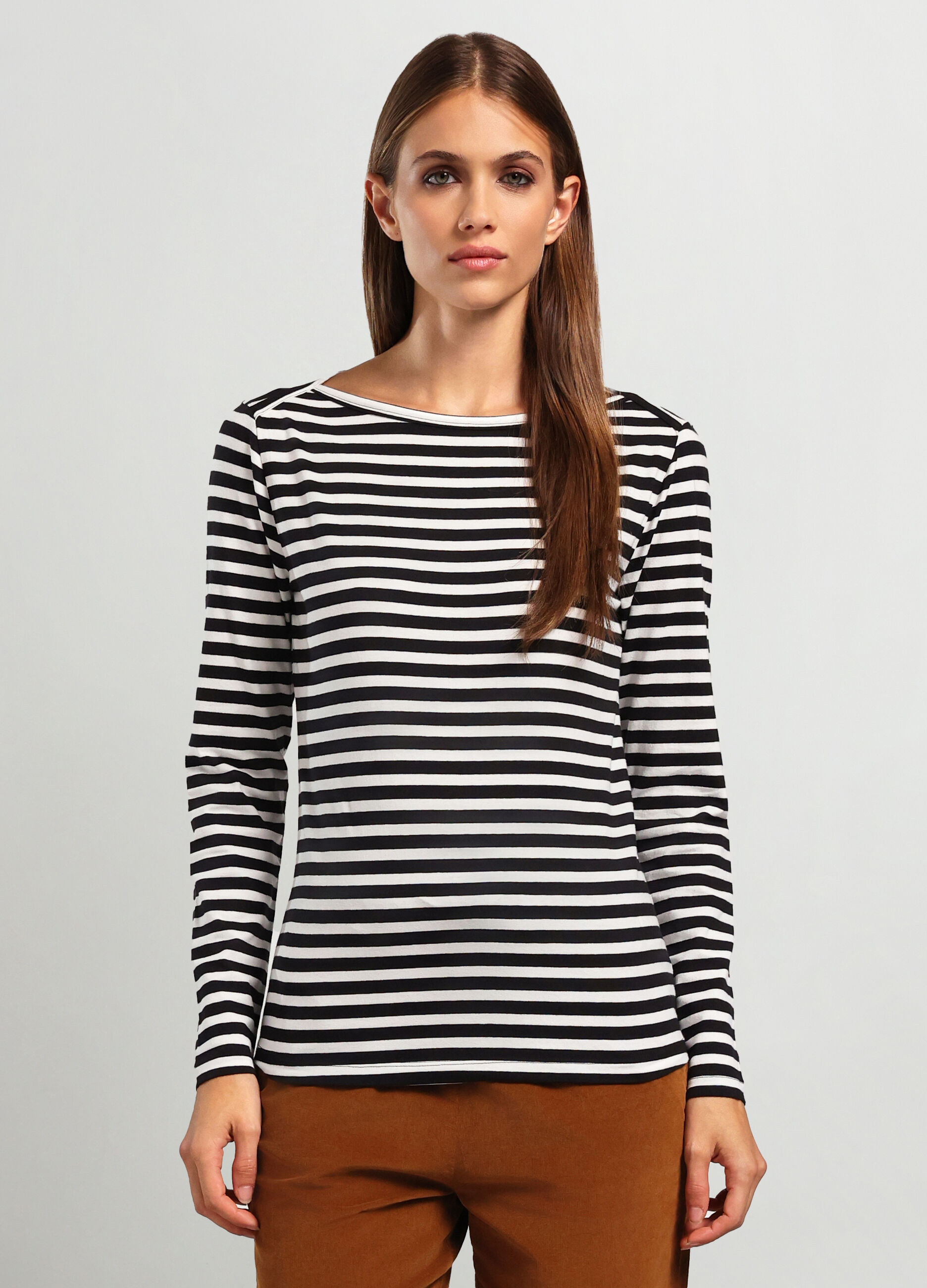 T-shirt in jersey di cotone stretch donna _0