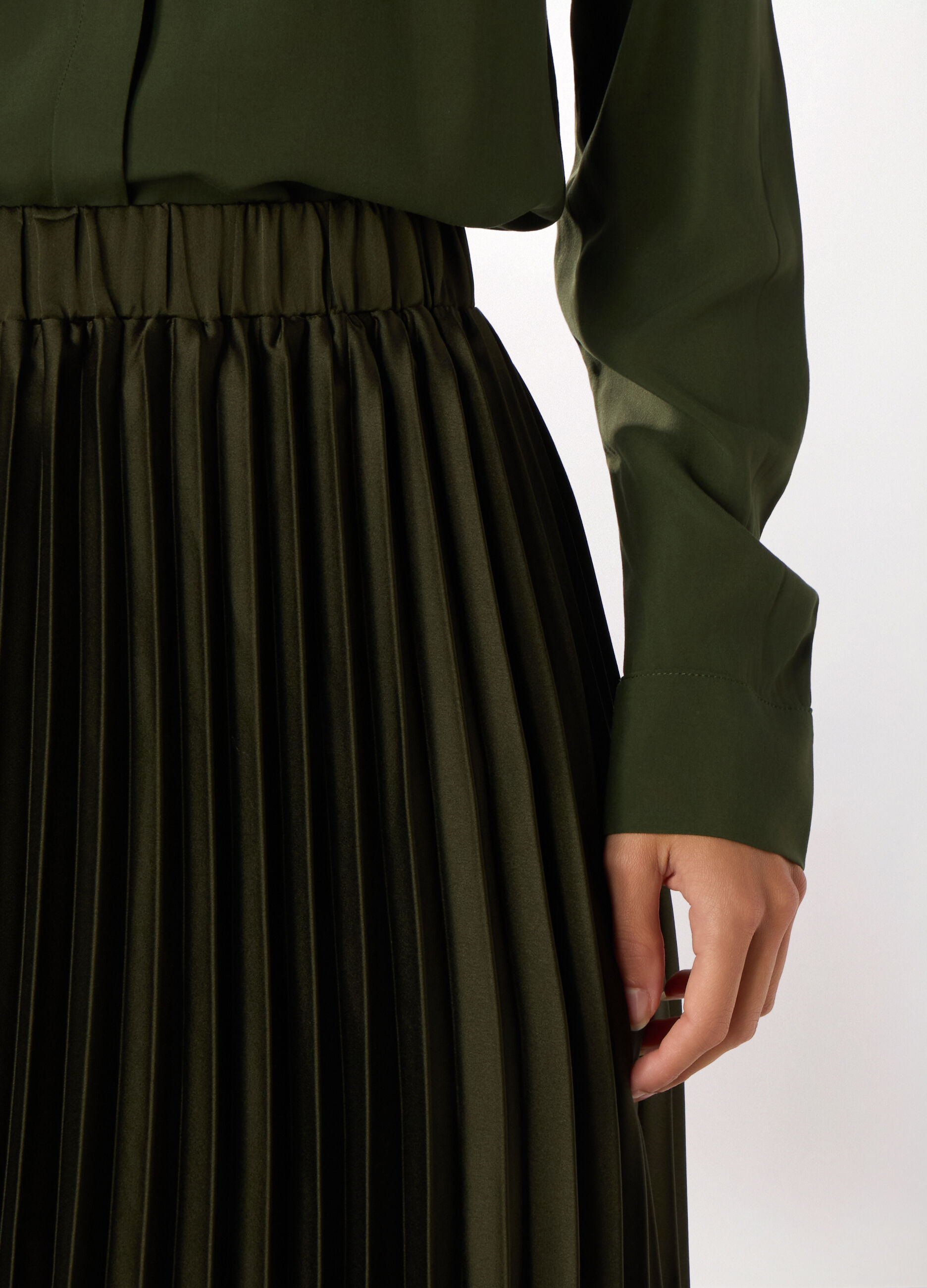 Gonna in raso plissé donna_2