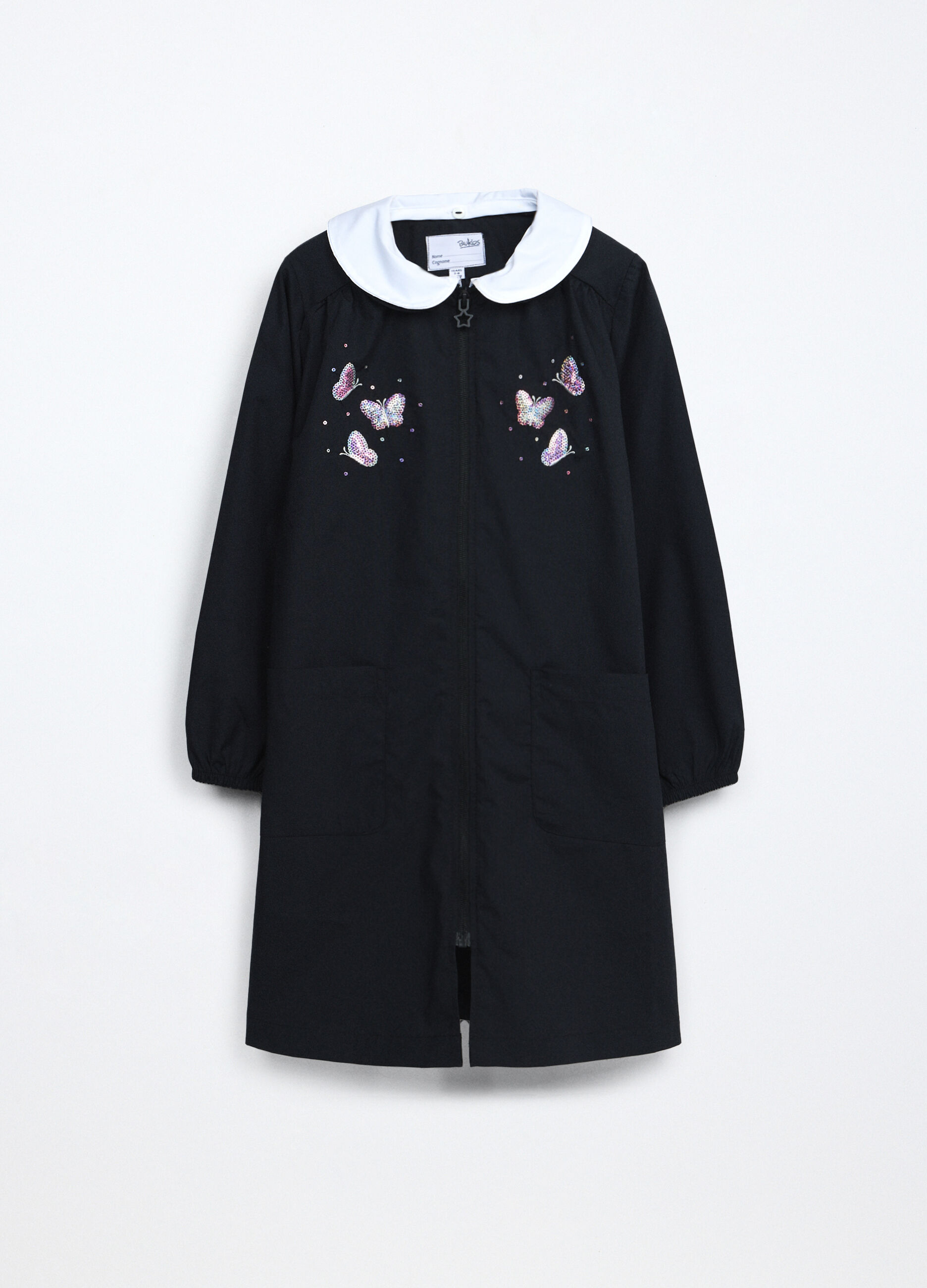 Grembiule full zip con paillettes bambina_0
