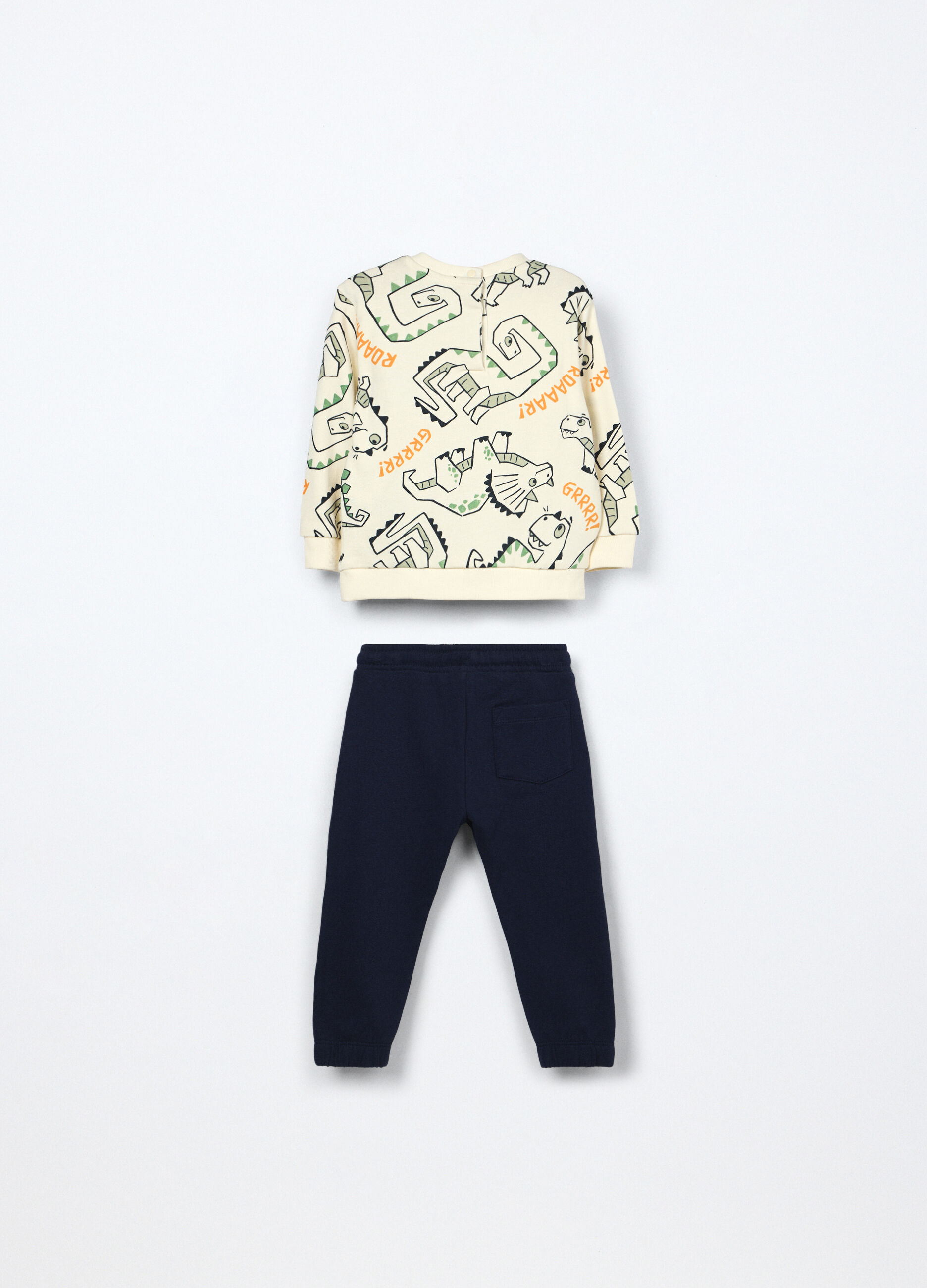 Jogging set in french terry di puro cotone neonato_1