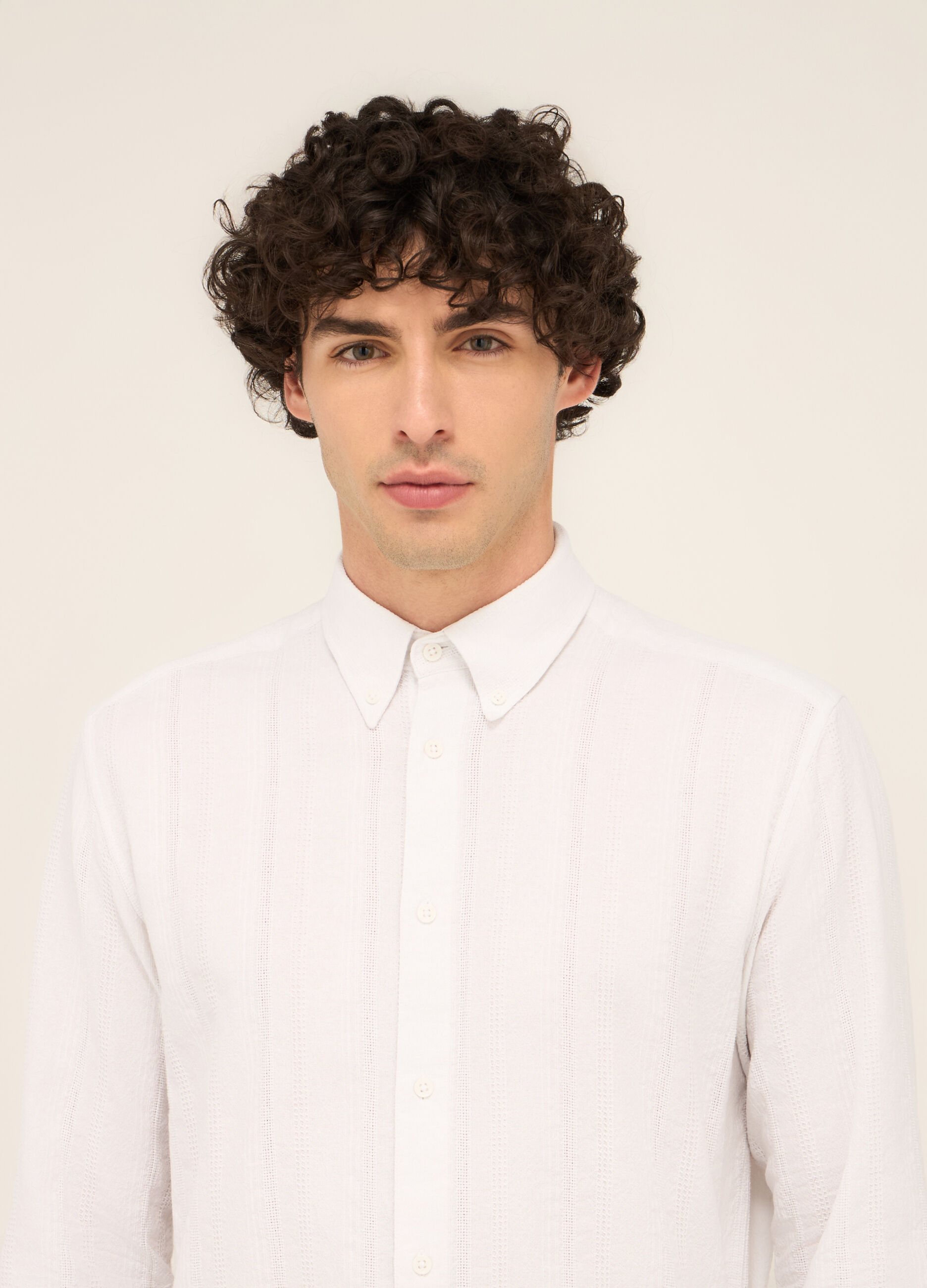 Camicia colletto button-down in cotone uomo_2