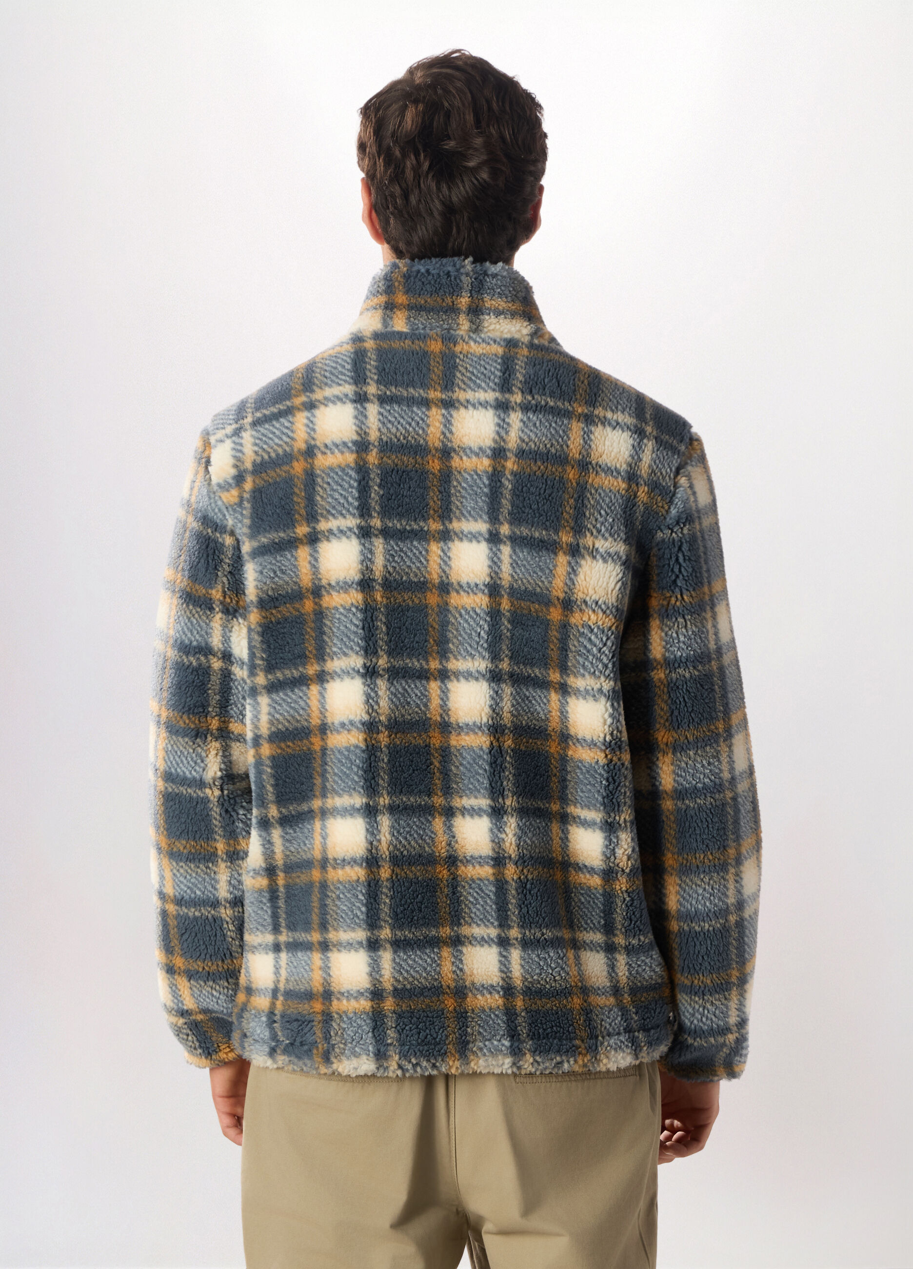 Felpa in pile con zip intera uomo_1