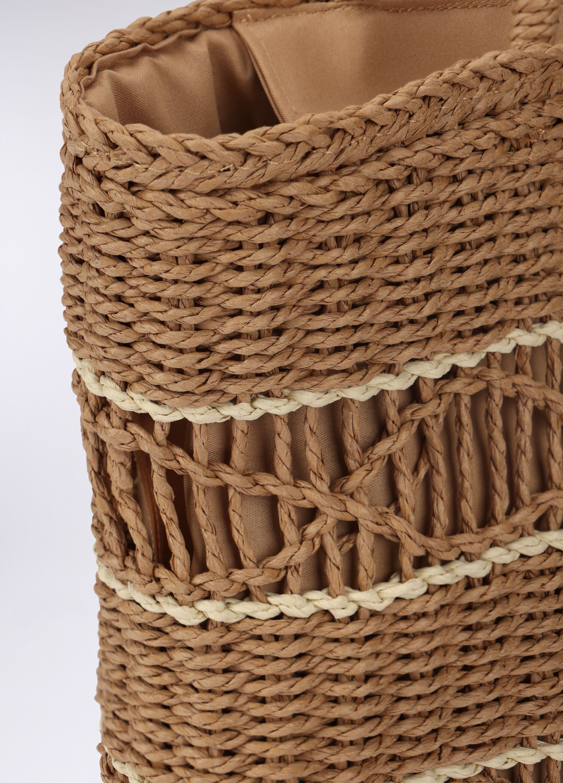 Borsa a secchiello in carta tessile foderata donna_2
