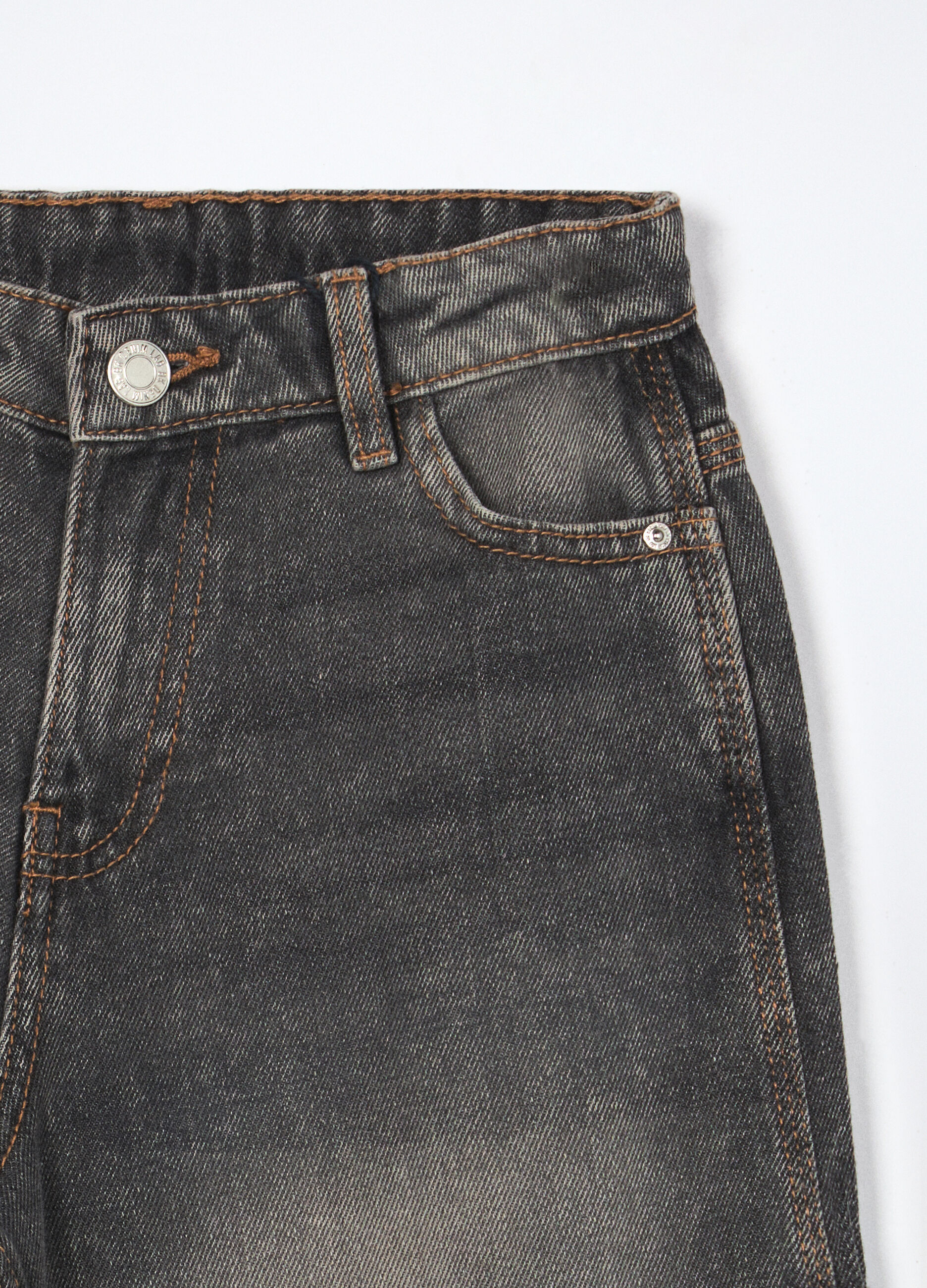 Pantaloni in denim di misto cotone stretch ragazza_2