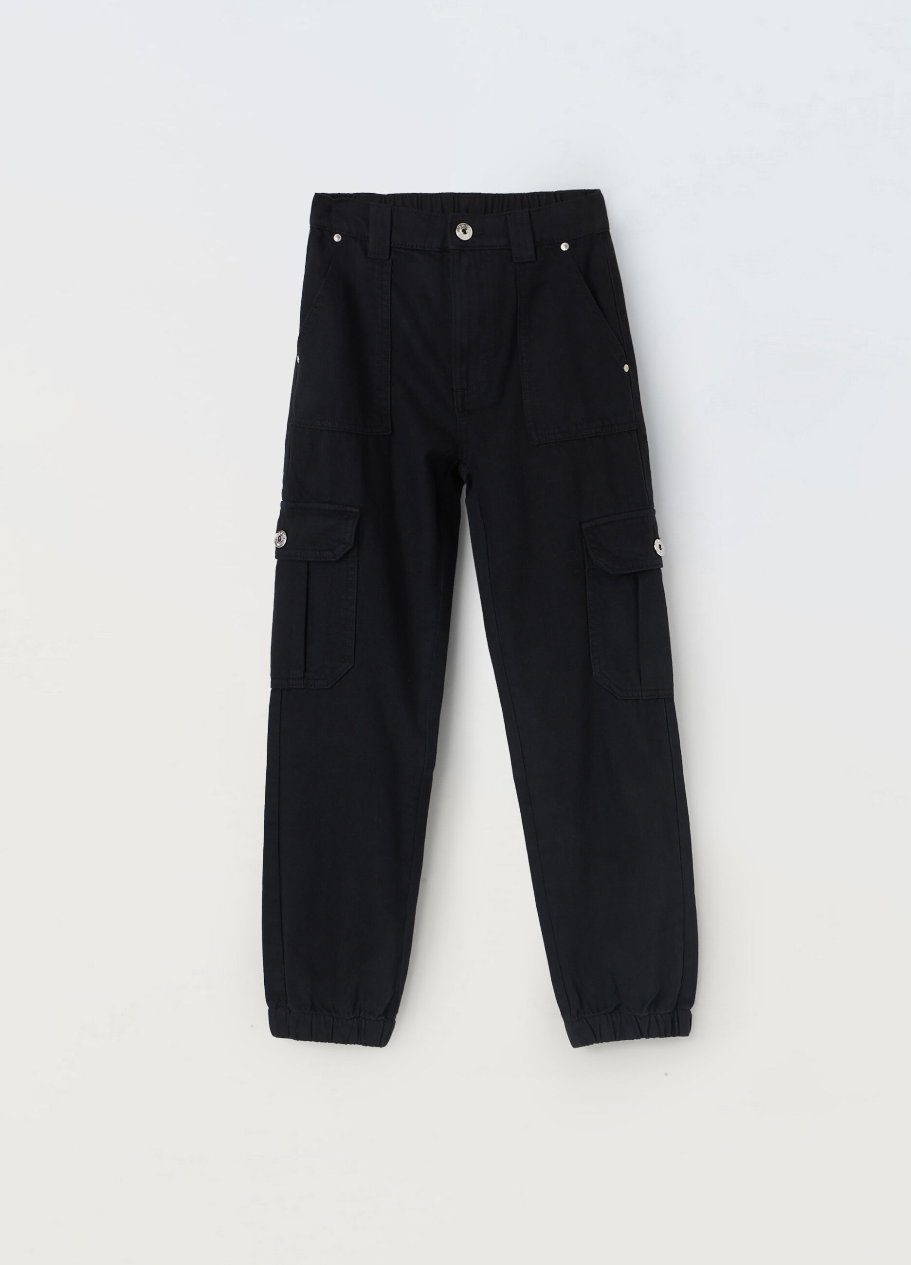 Pantaloni cargo in twill di puro cotone ragazza_0