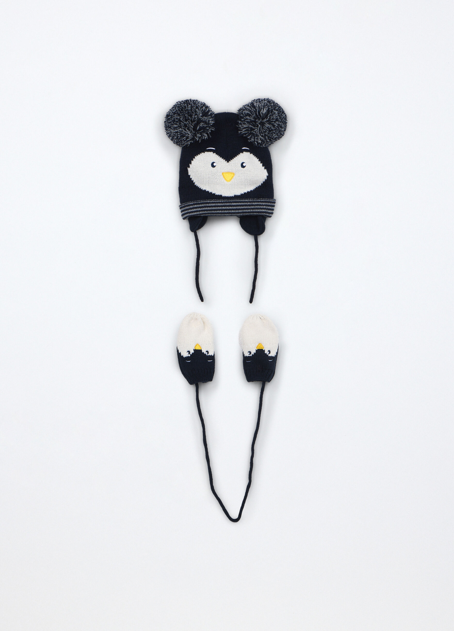 Set tricot berretto + manopole neonato_0