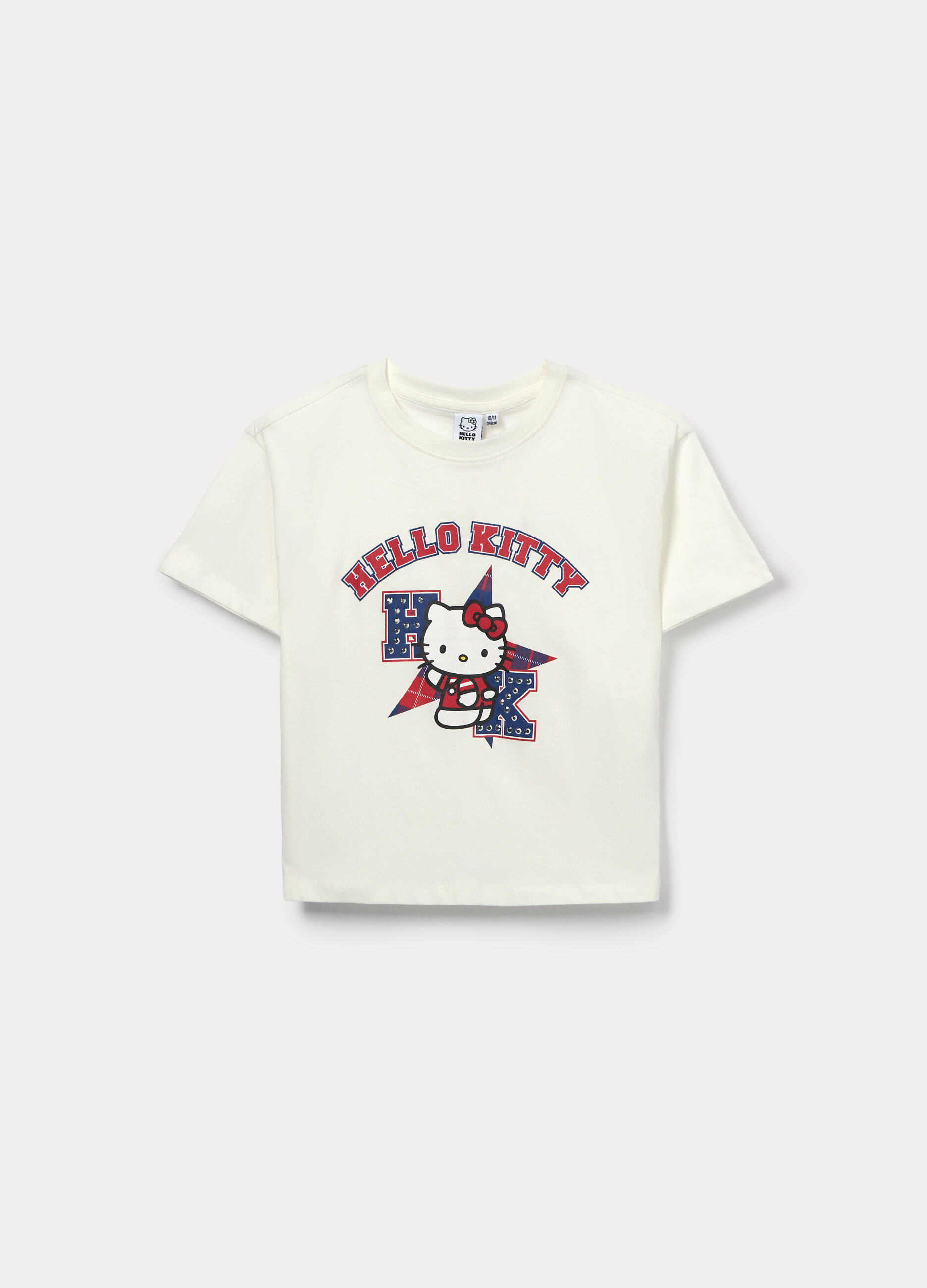 T-shirt Hello Kitty in jersey di cotone stretch bambina_0