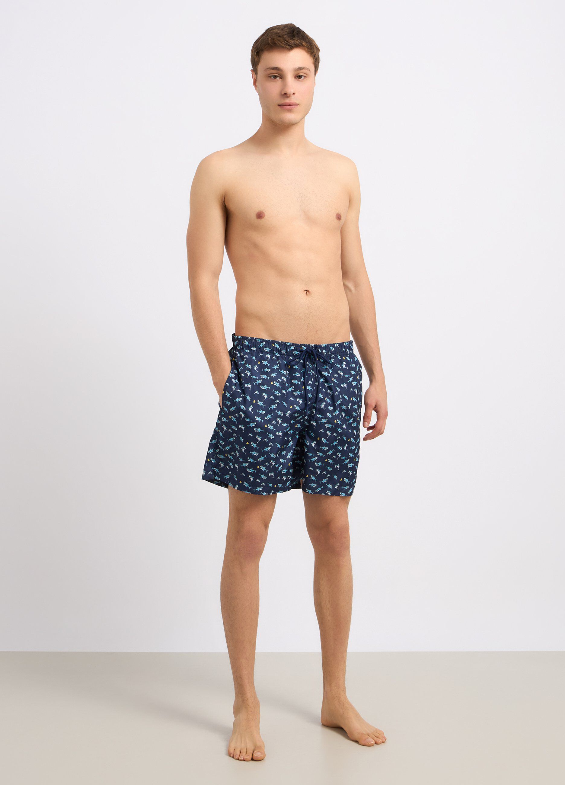 Costume shorts con stampa uomo_0