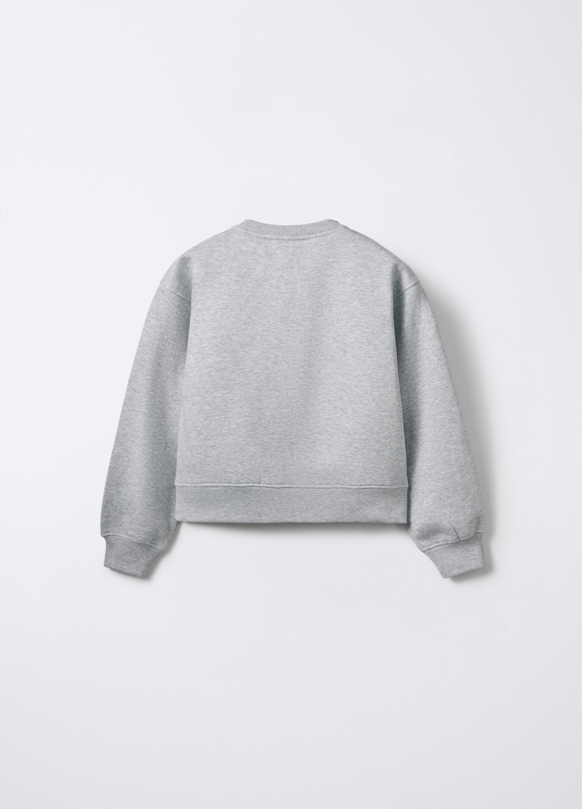 Felpa in misto cotone felpato a girocollo regular fit ragazza_1