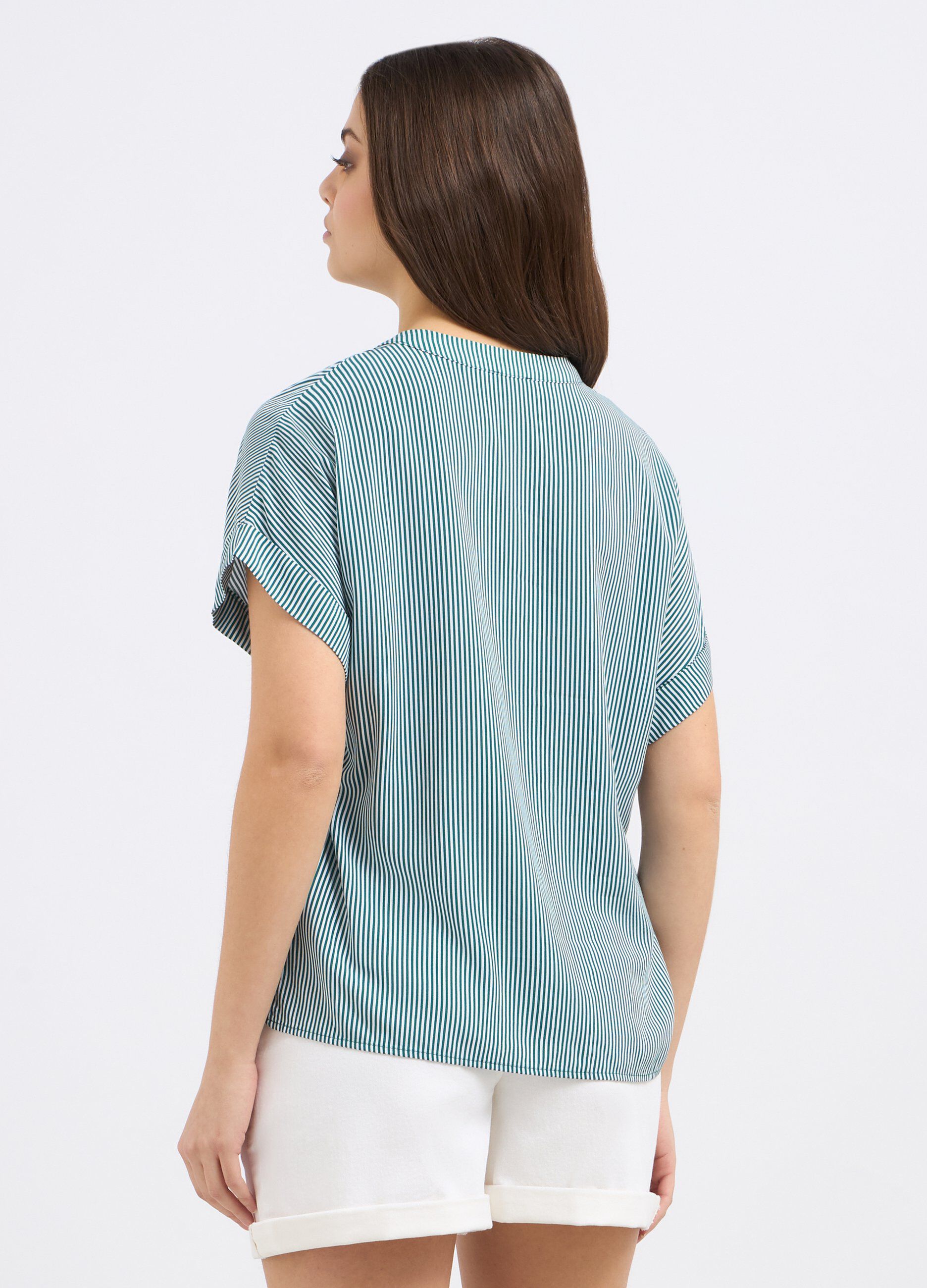 Blusa in pura viscosa a righe donna_1