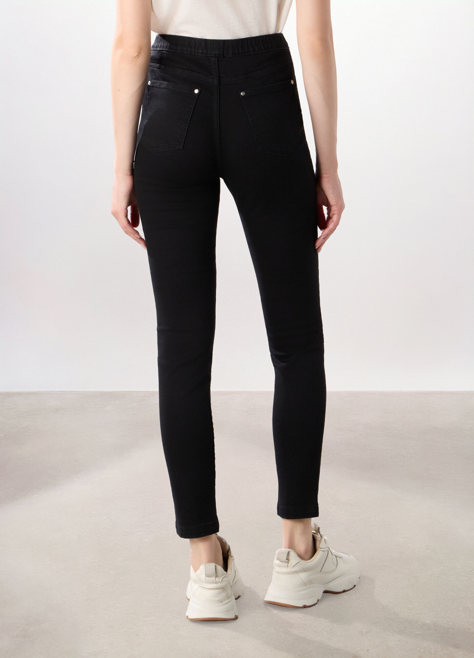 Jeggings in denim misto cotone donna_1