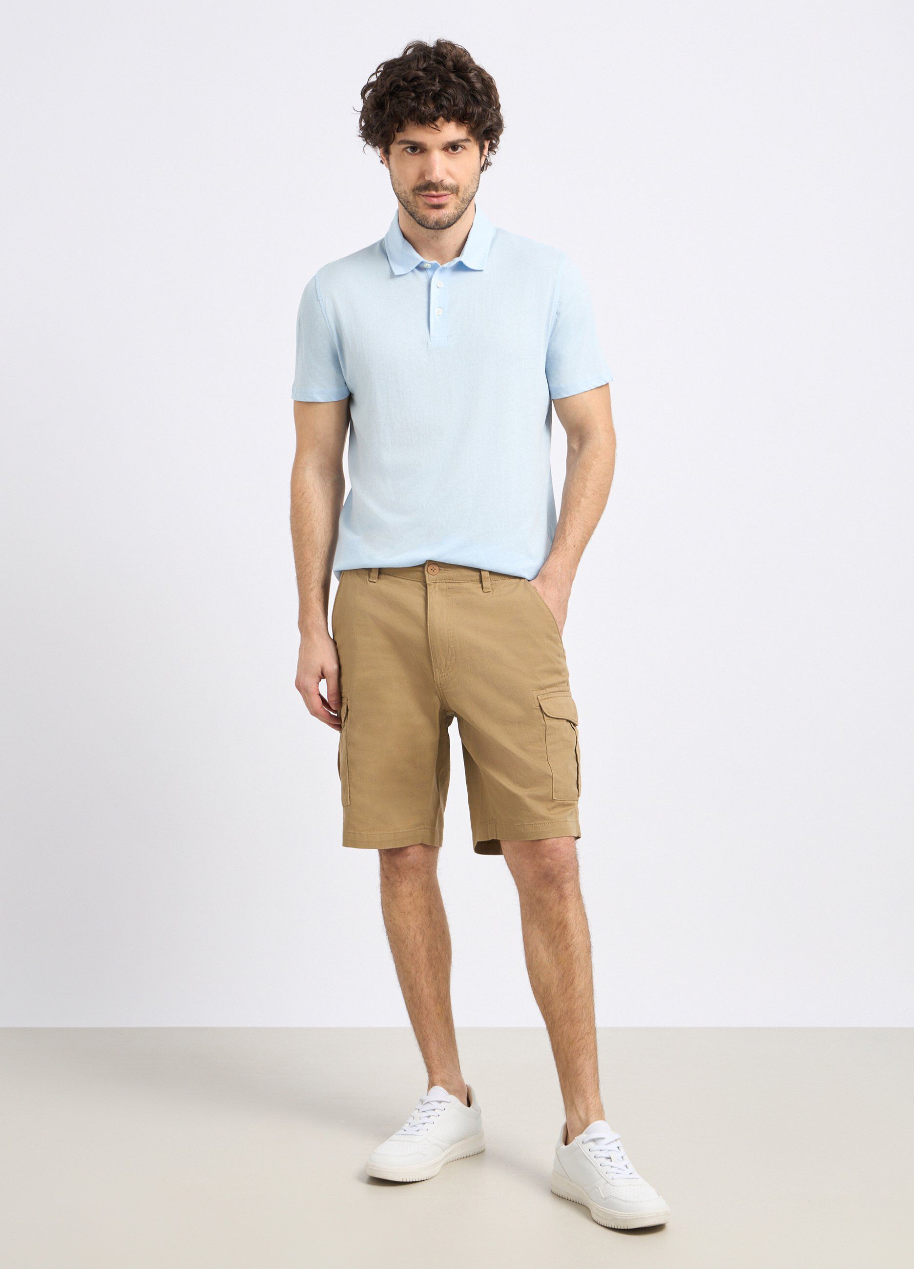 Shorts cargo in puro cotone uomo_0