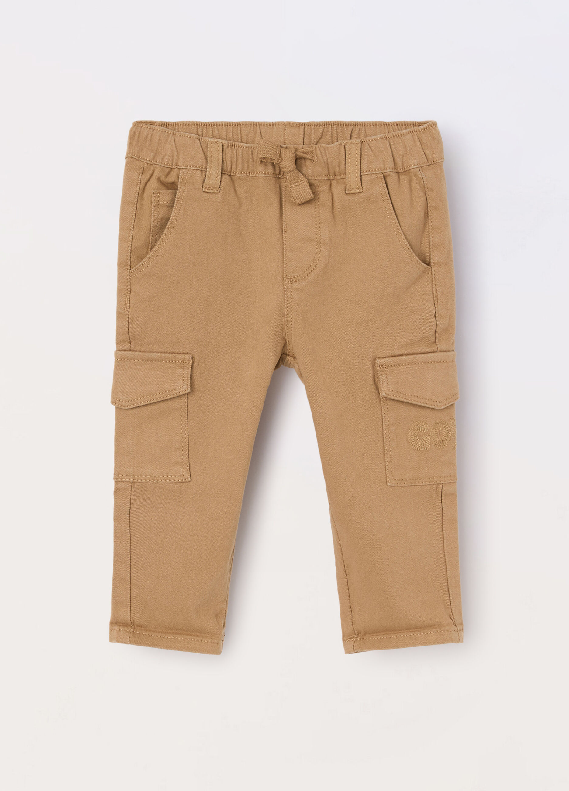 Joggers cargo in twill di cotone stretch neonato_0