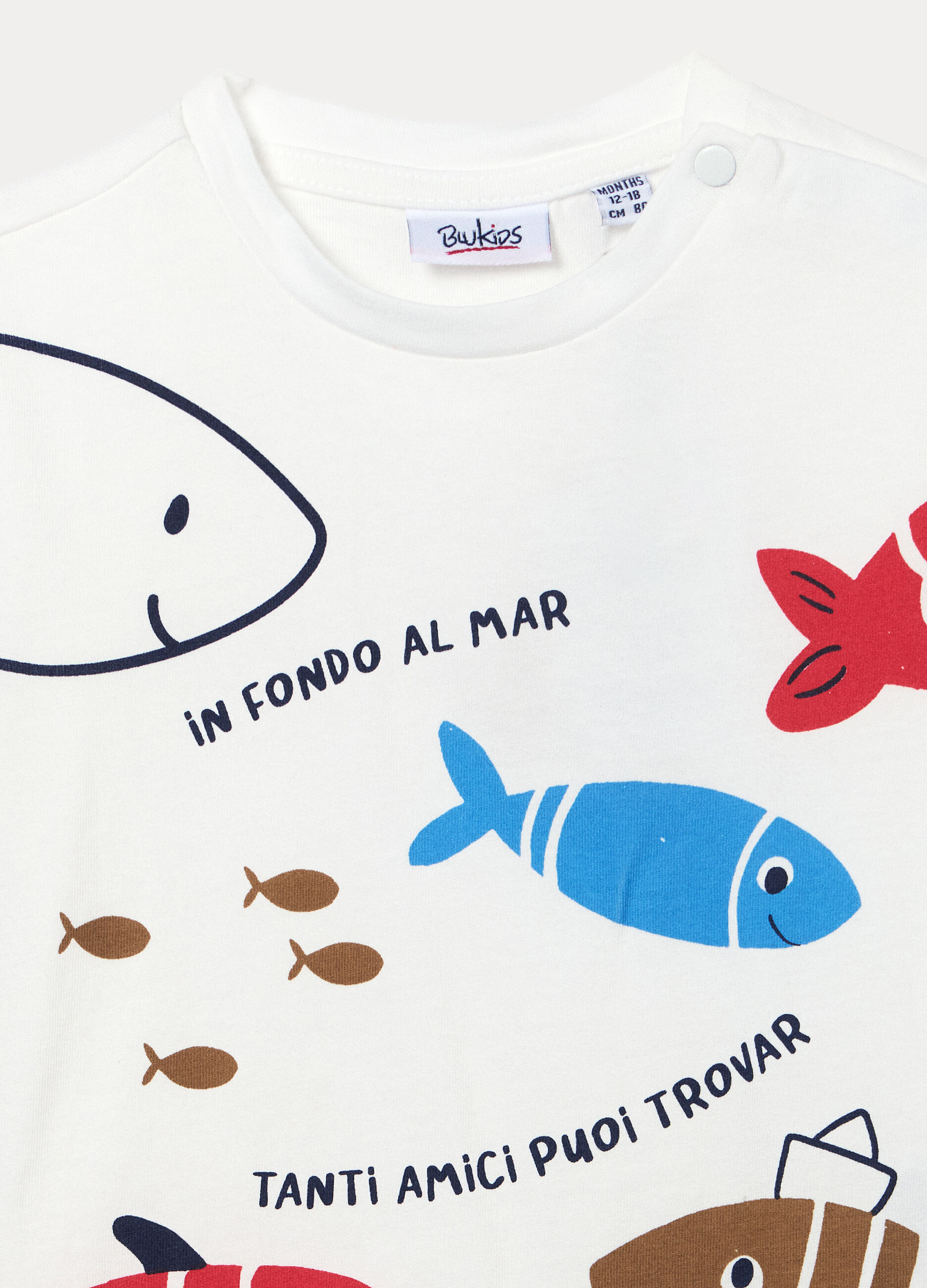 T-shirt girocollo in jersey di puro cotone bimbo