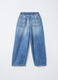 Jogger in denim di misto cotone Balloon Fit ragazza_1