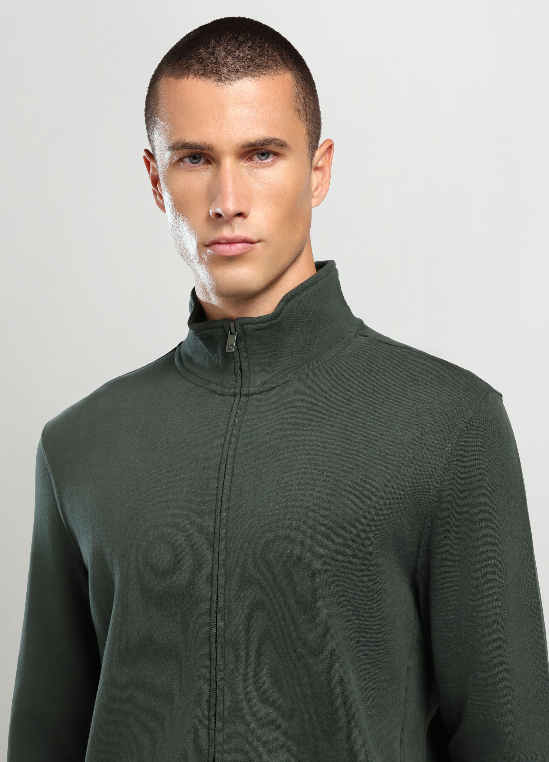 Felpa lupetto in puro cotone uomo_2