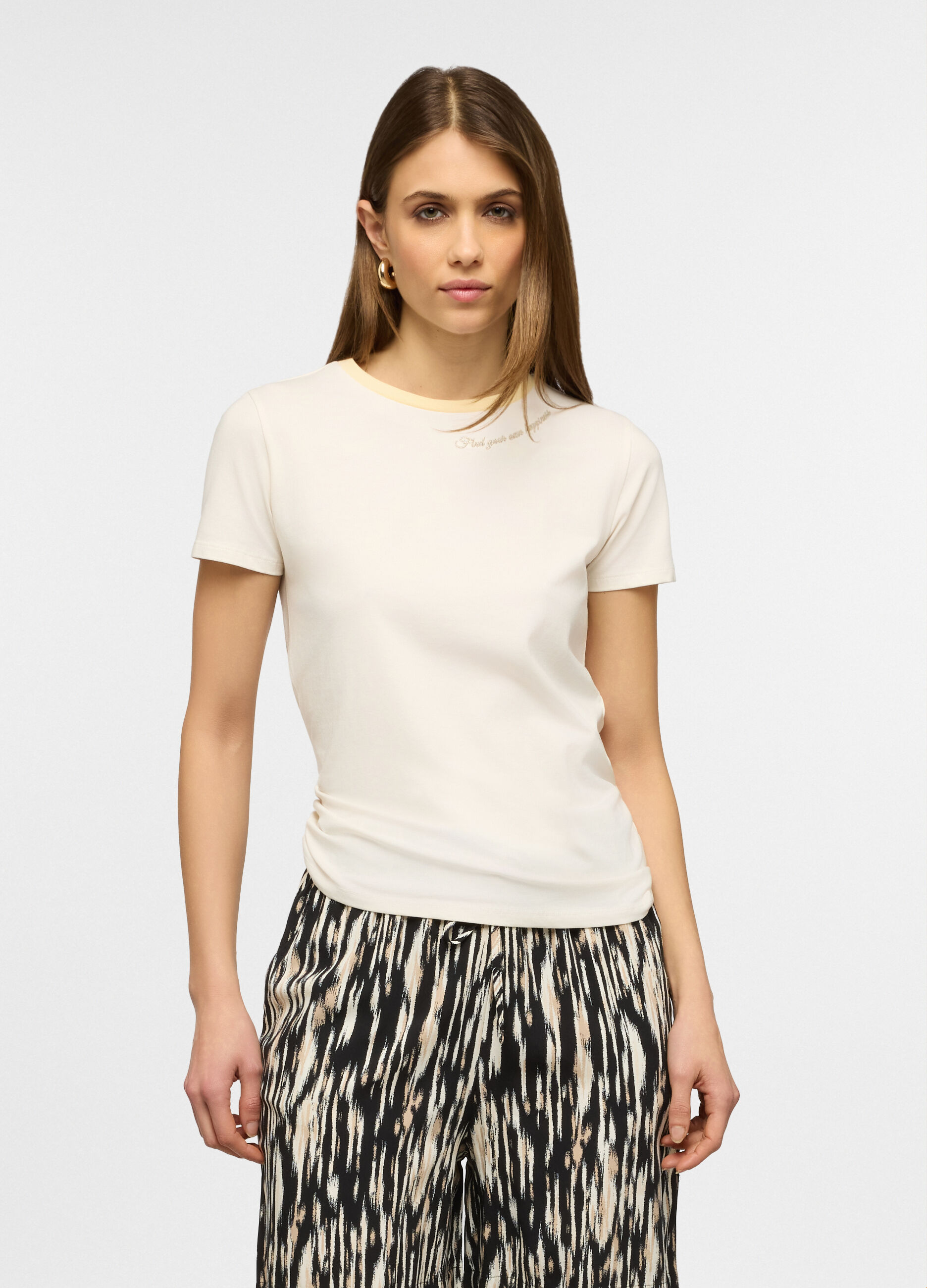 T-shirt girocollo stretch donna_0