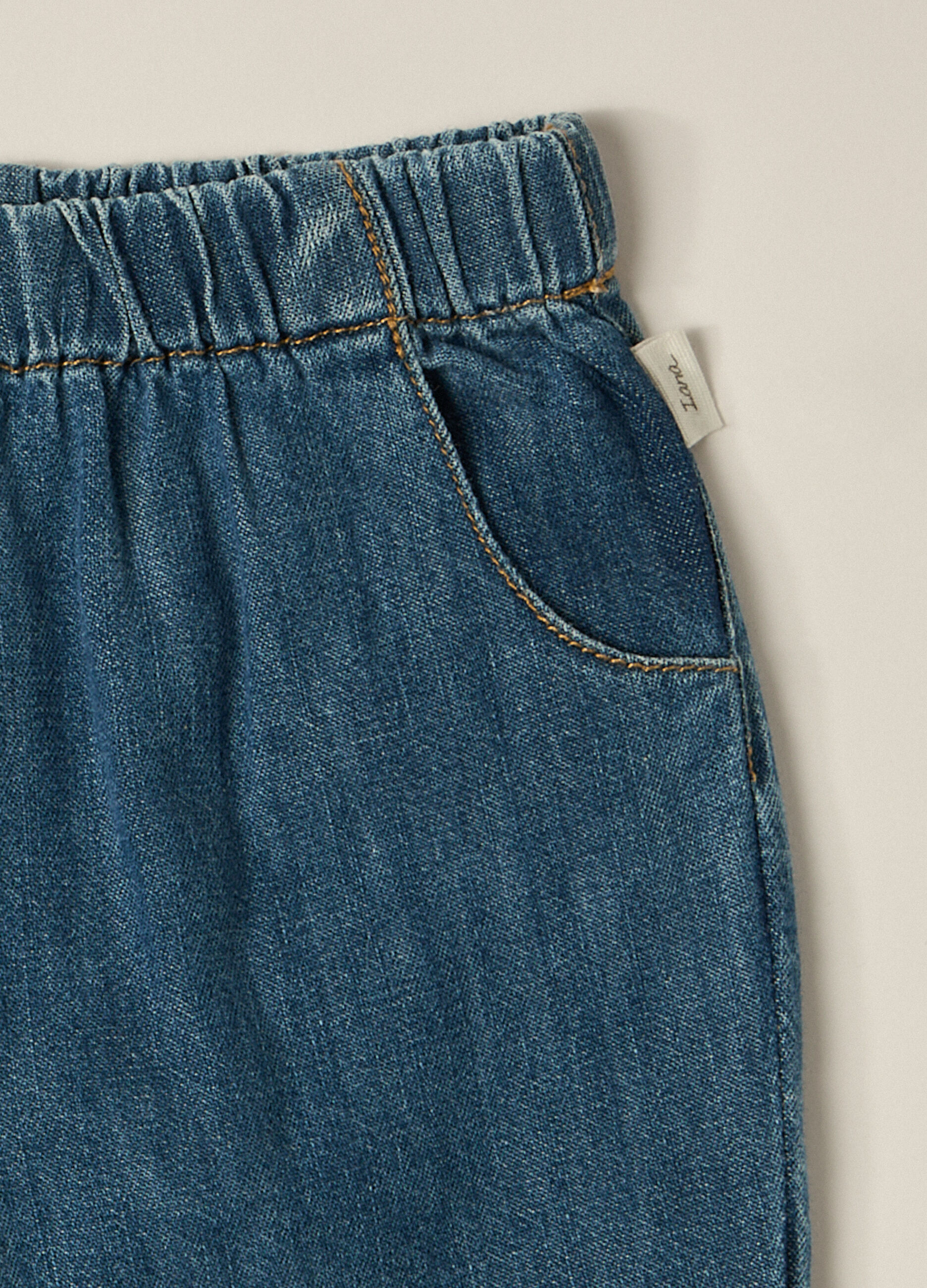 Pantaloni in denim di puro cotone IANA neonato_1