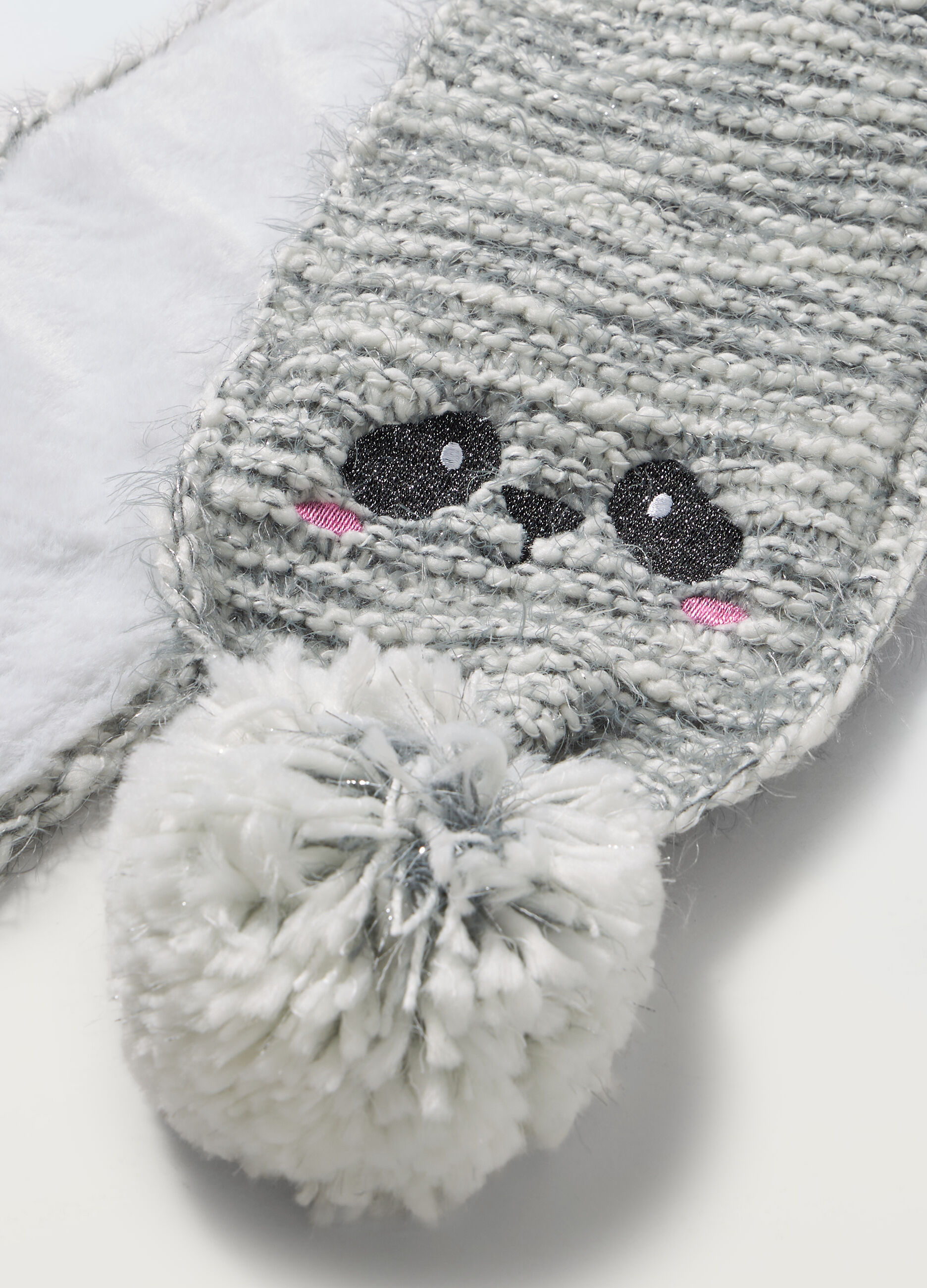 Sciarpa tricot con pon pom_1